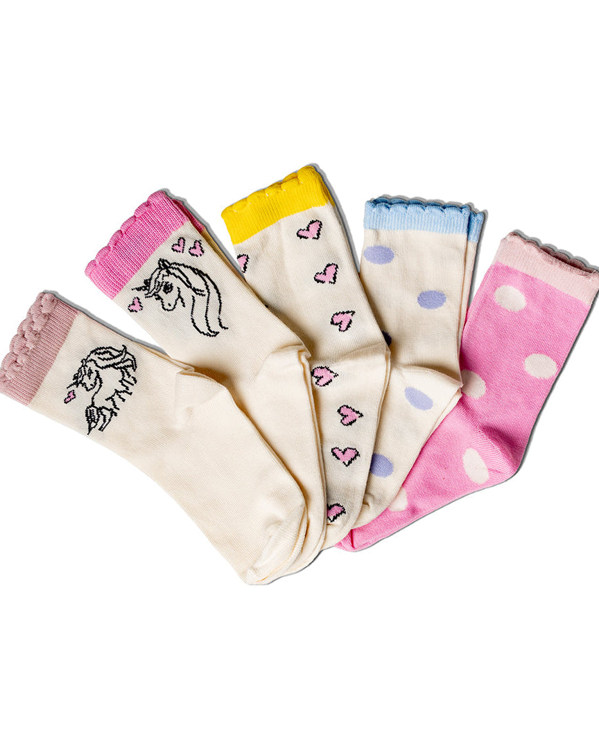 Girls Cotton Socks Pack5