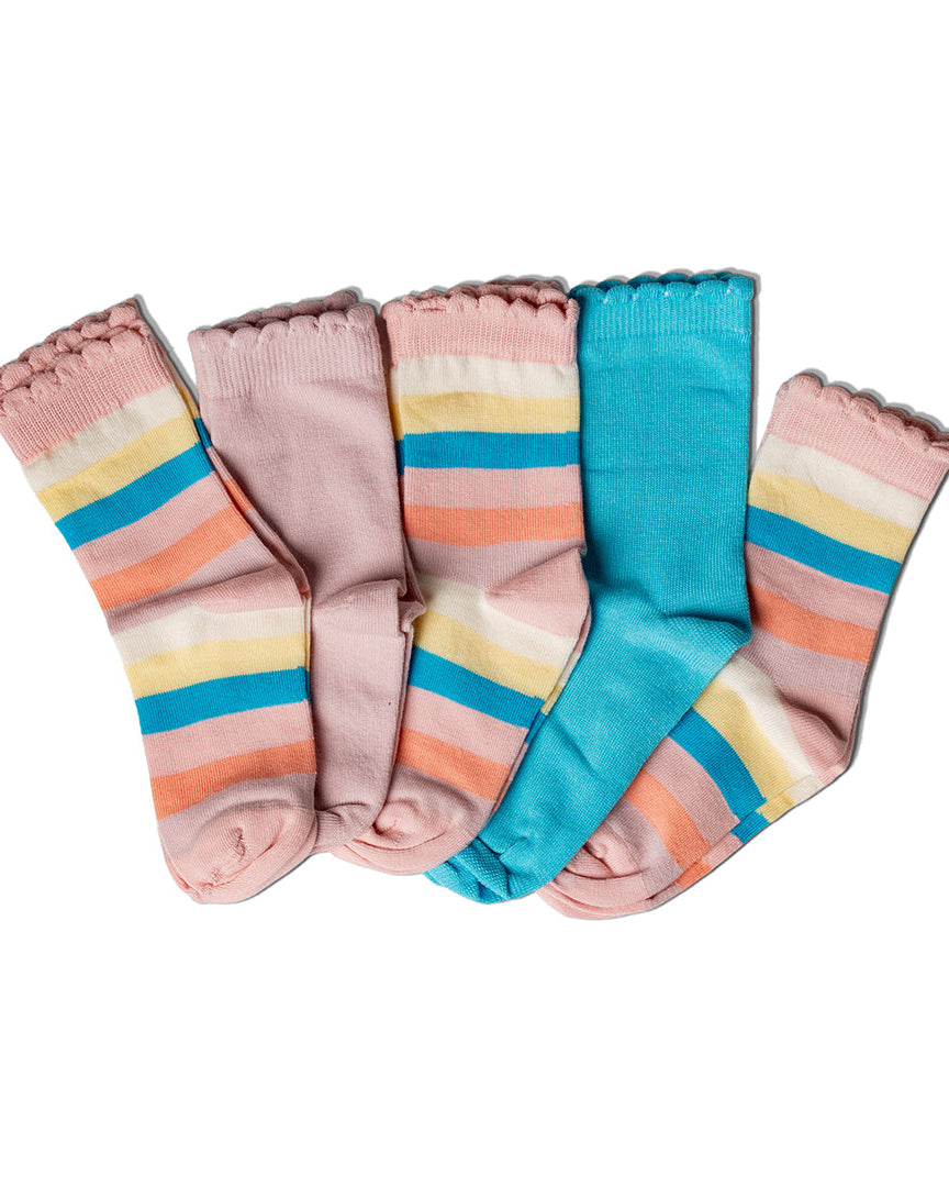 Girls Cotton Long Socks 5pc