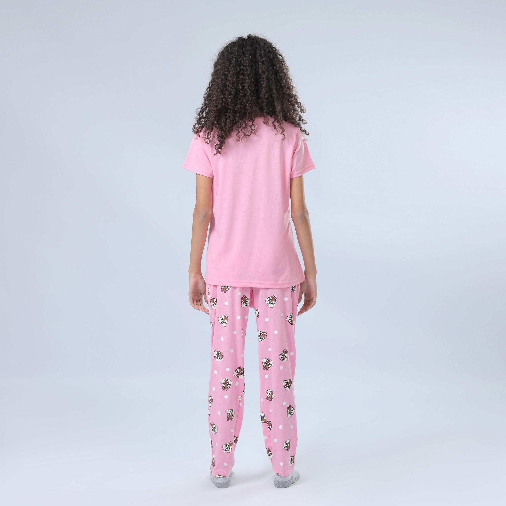 Squirrel Print Top and Pants Pink Pajama