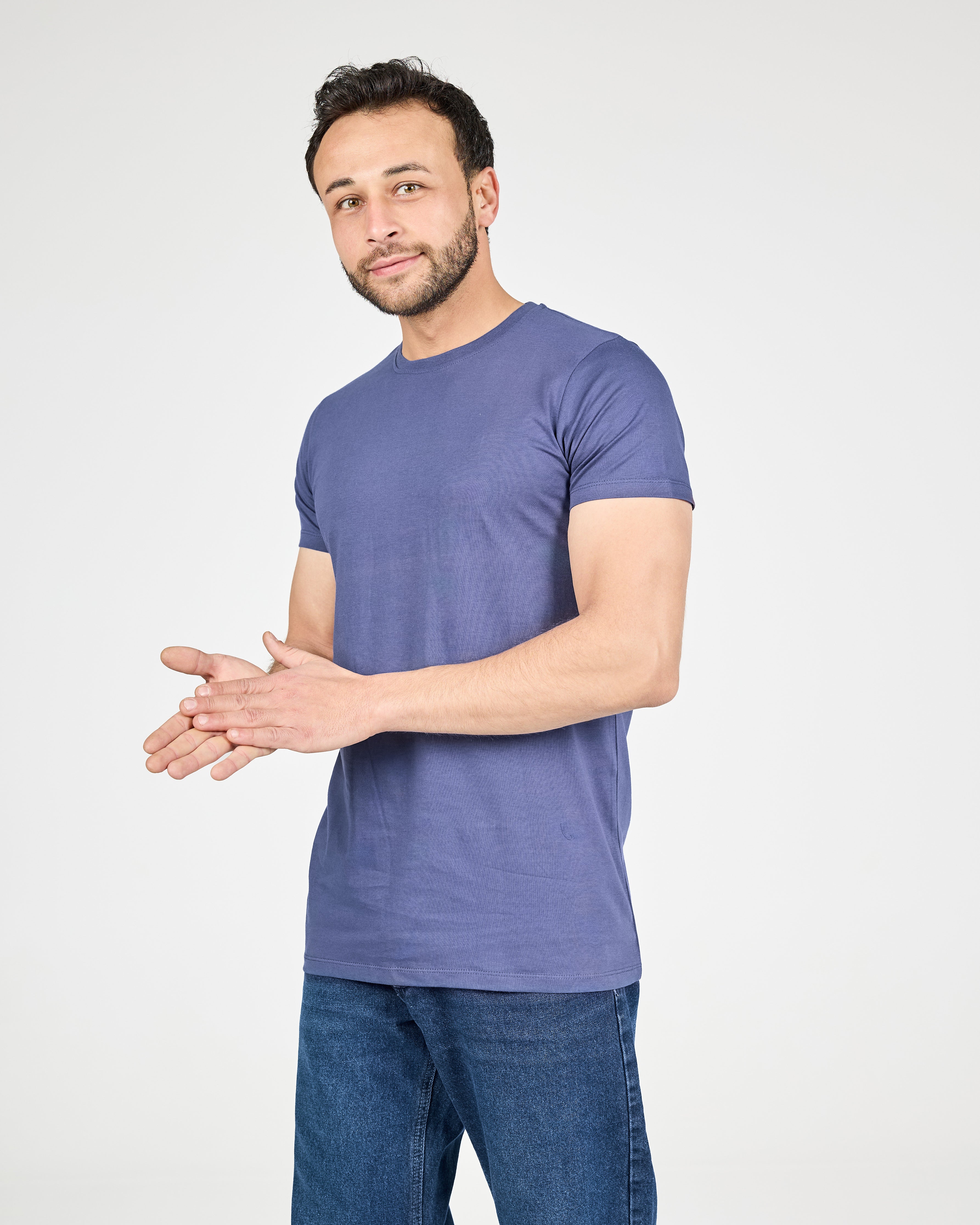 Men Plain Cotton Half Sleeves T-Shirt