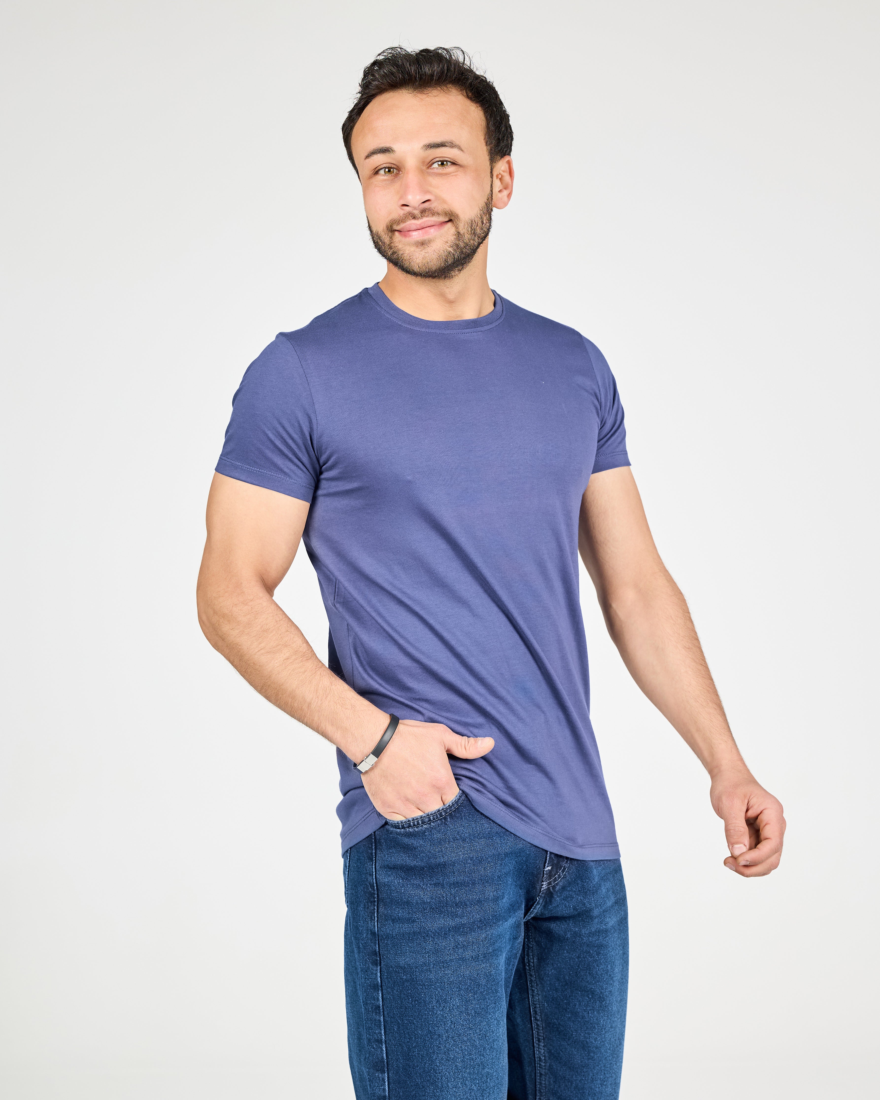 Men Plain Cotton Half Sleeves T-Shirt