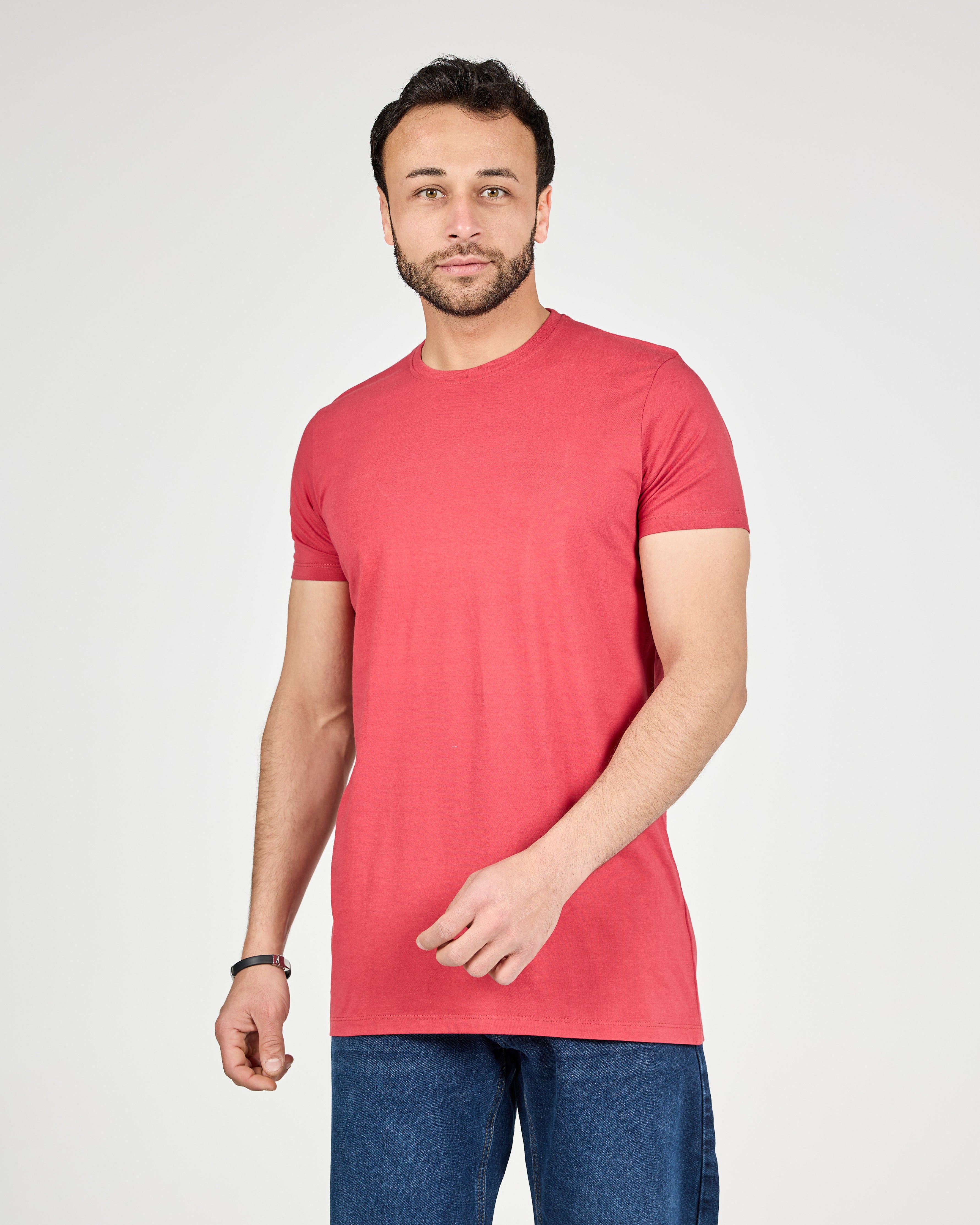 Men Plain Cotton Half Sleeves T-Shirt