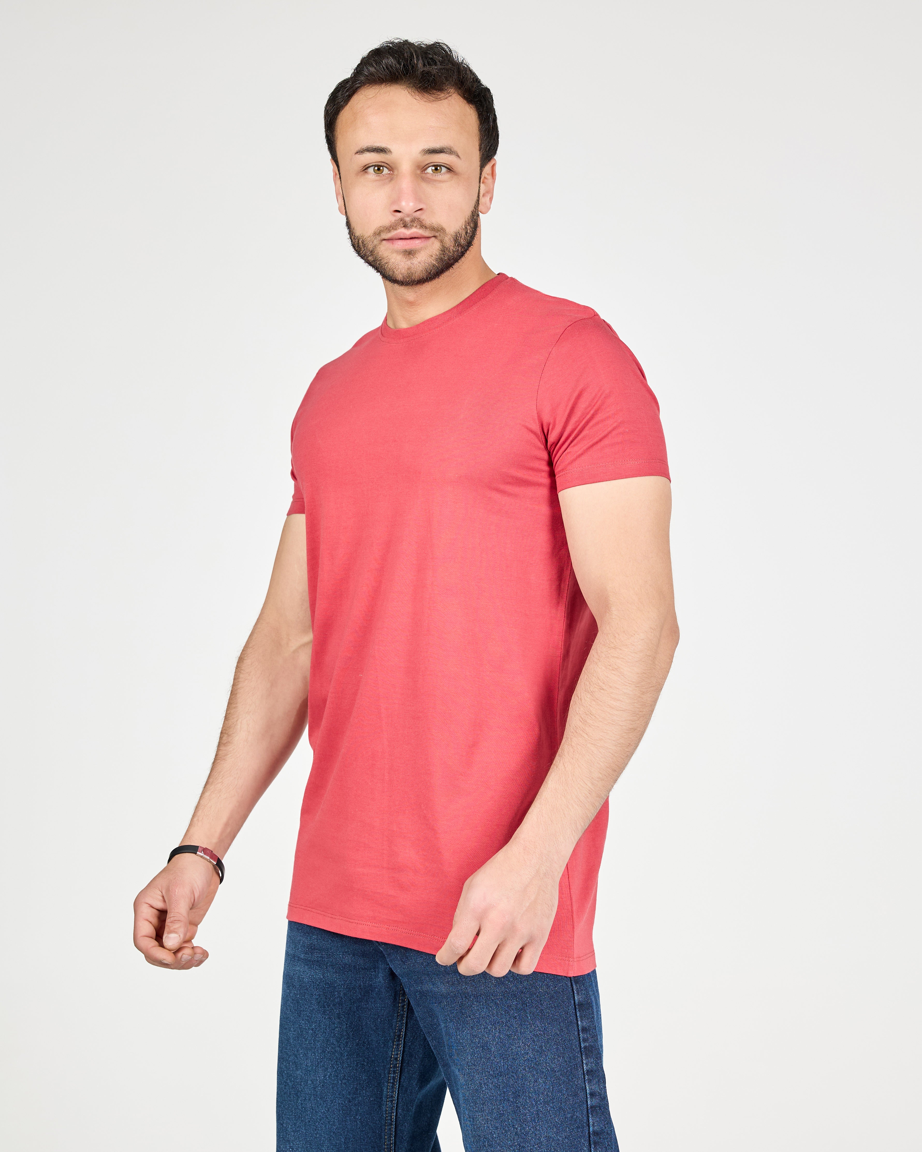 Men Plain Cotton Half Sleeves T-Shirt