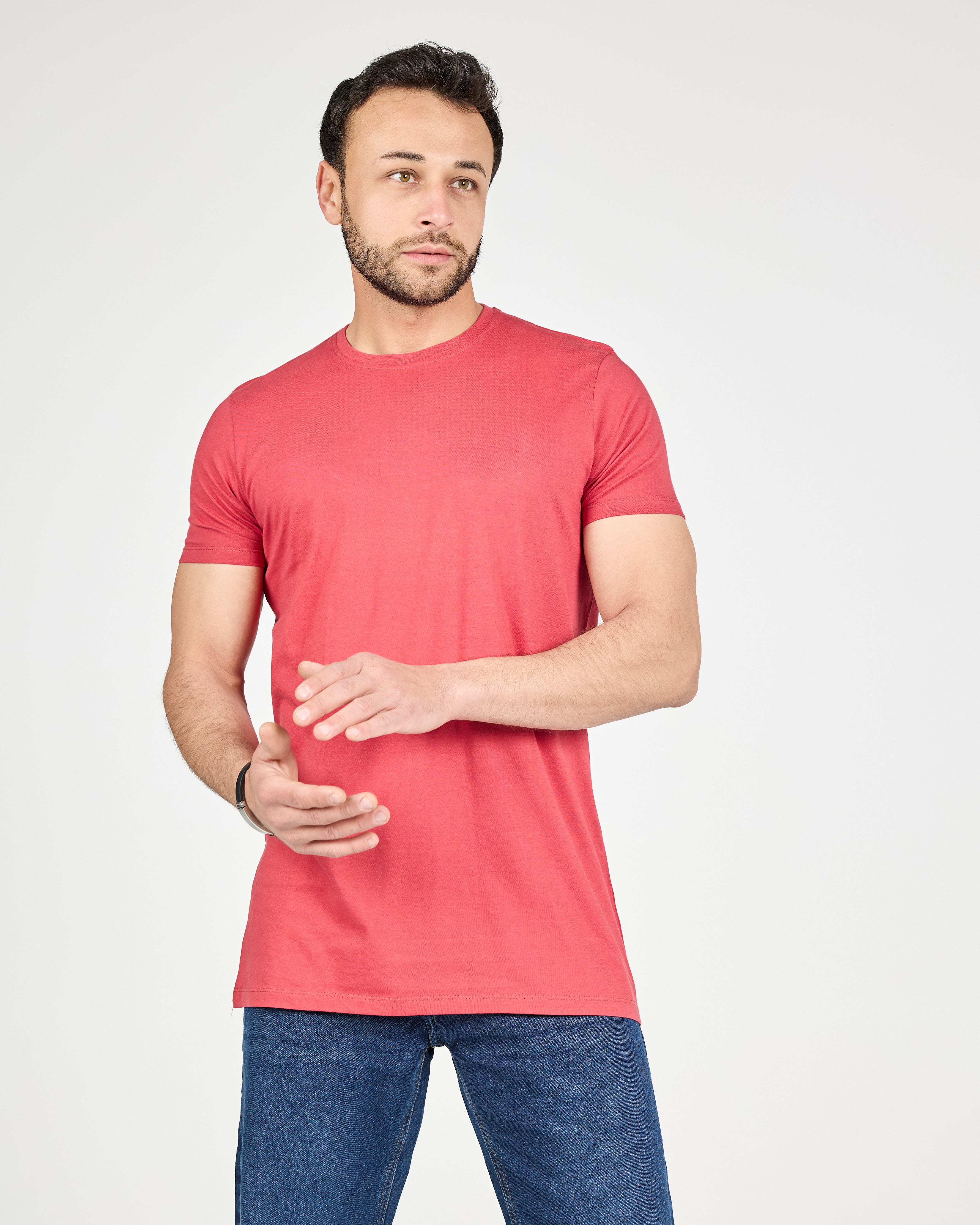 Men Plain Cotton Half Sleeves T-Shirt