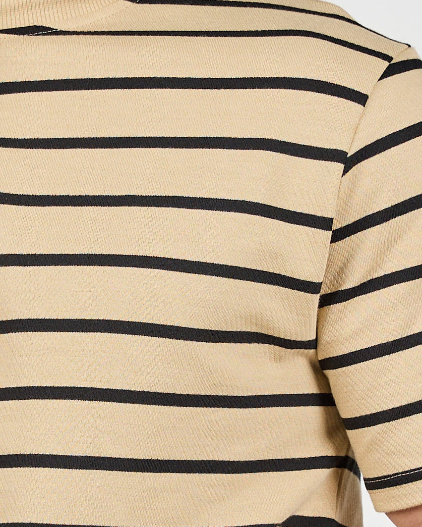 MEN STRIPPED HALF SLEEVES T-SHIRT