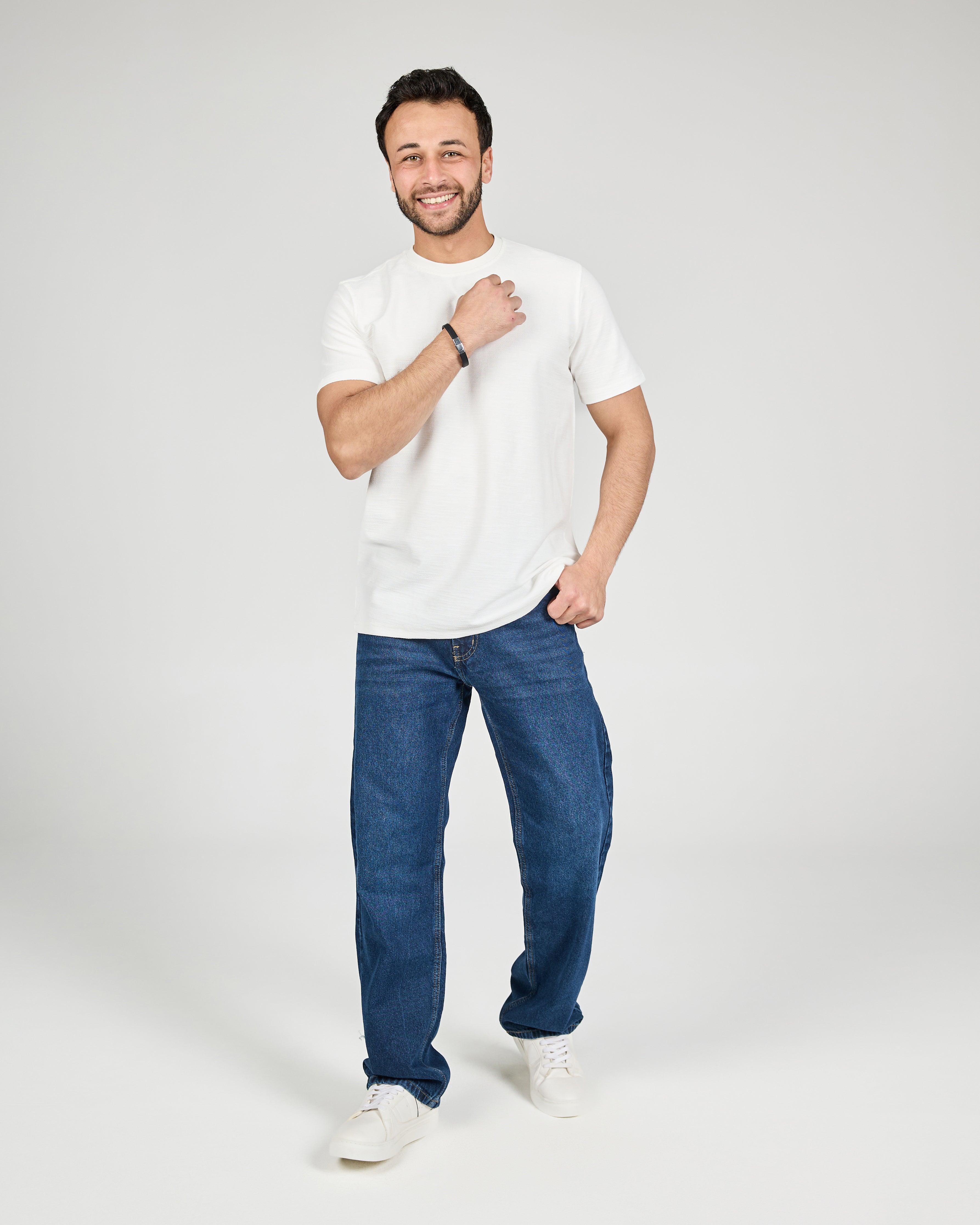 Men Jaqured Half Sleeves T-shirt