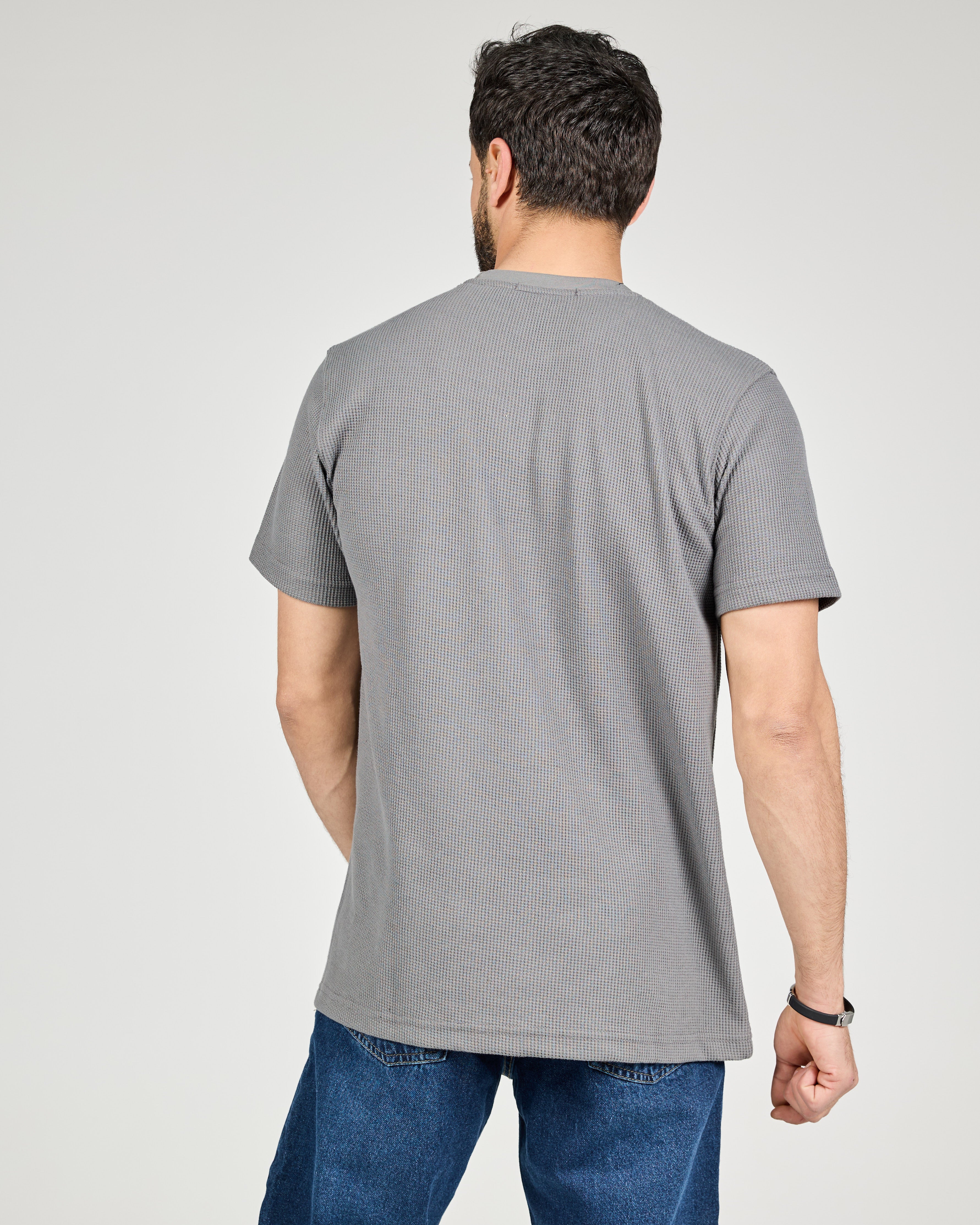 Men Pattern Thermal Half Sleeves T-shirt