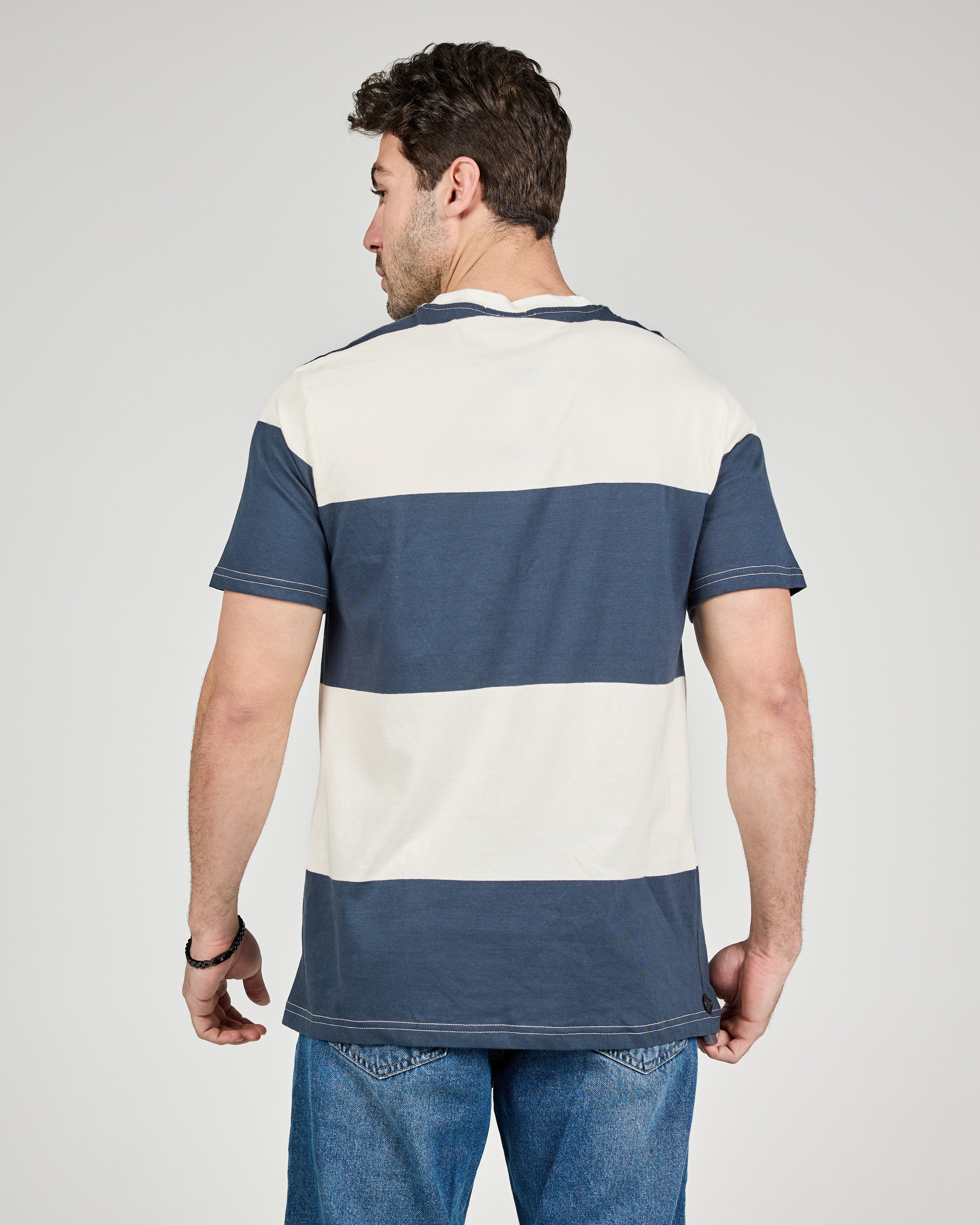 MEN STRIPPED HALF SLEEVES T-SHIRT