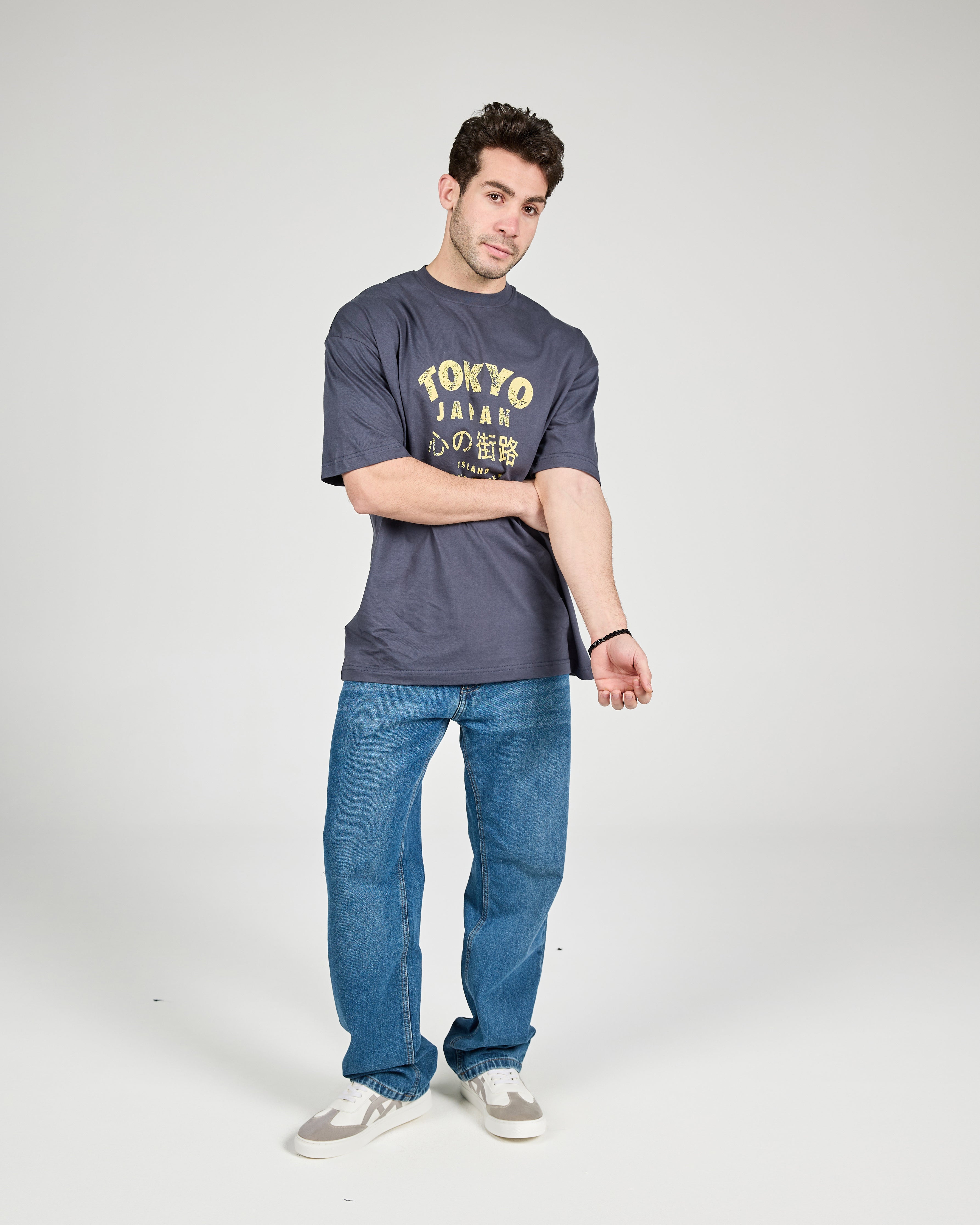 Men Printed Tokyo Half Sleeves T-shirt Over Size