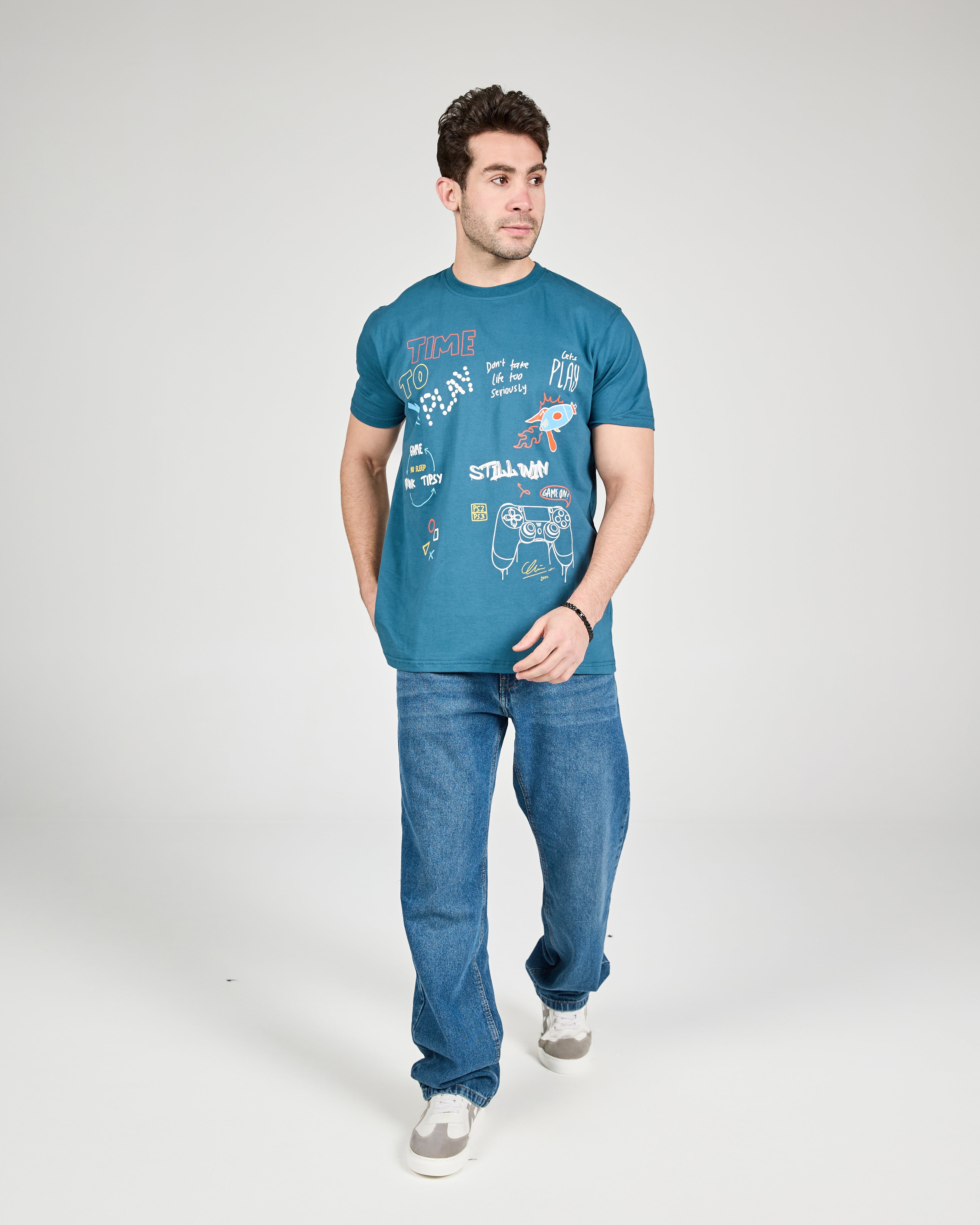 MEN PRINTED HALF SLEEVES T-SHIRT