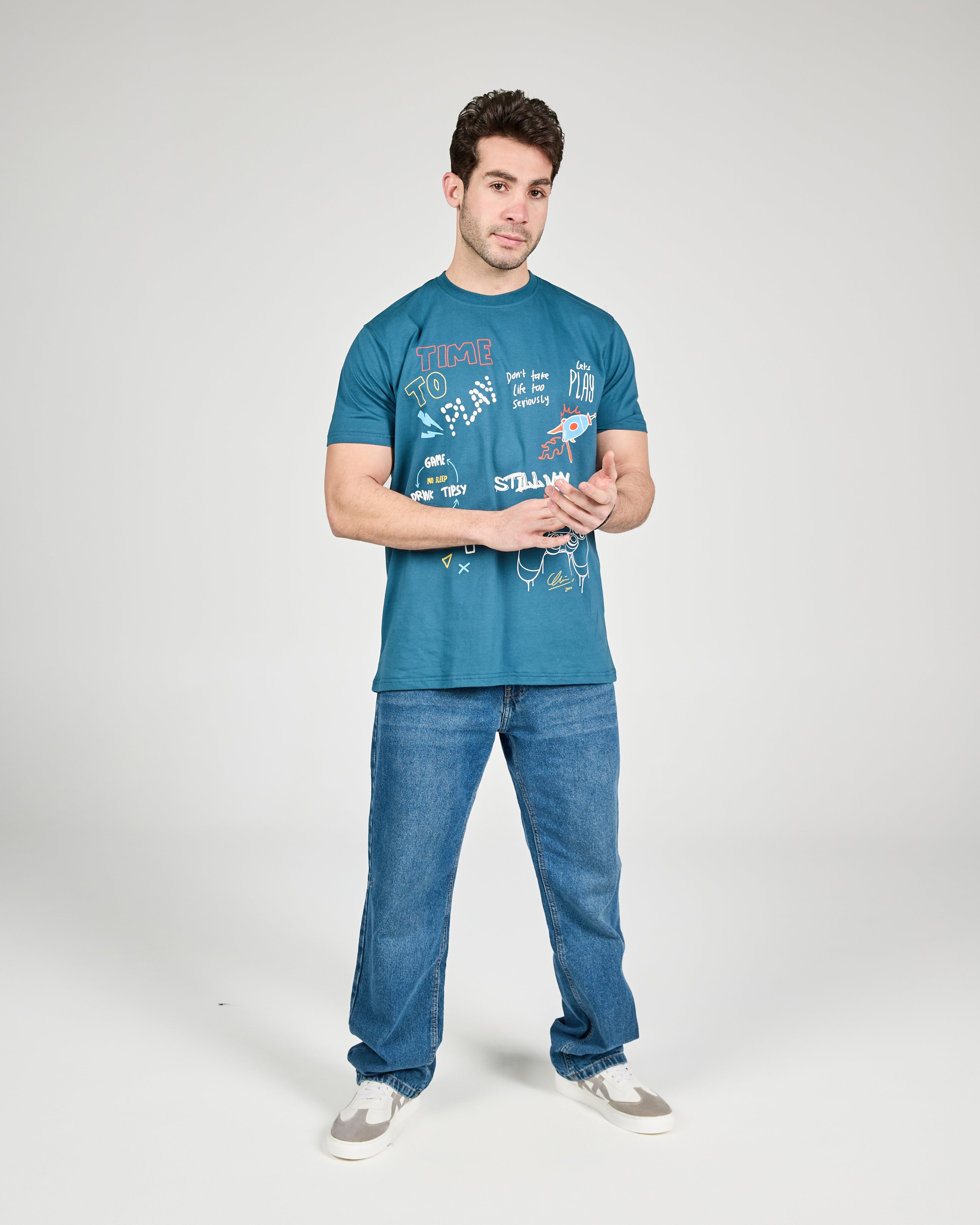 MEN PRINTED HALF SLEEVES T-SHIRT