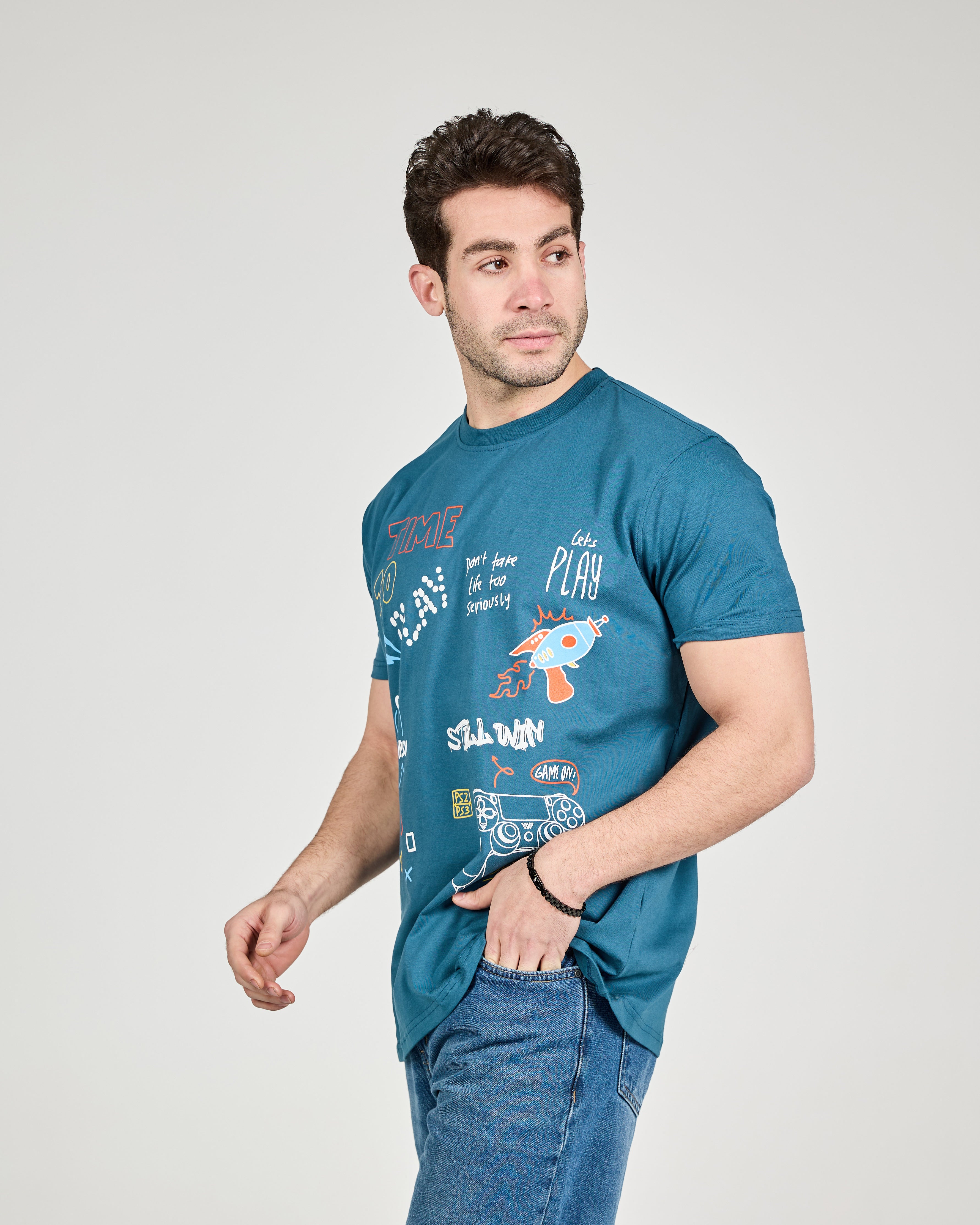 MEN PRINTED HALF SLEEVES T-SHIRT