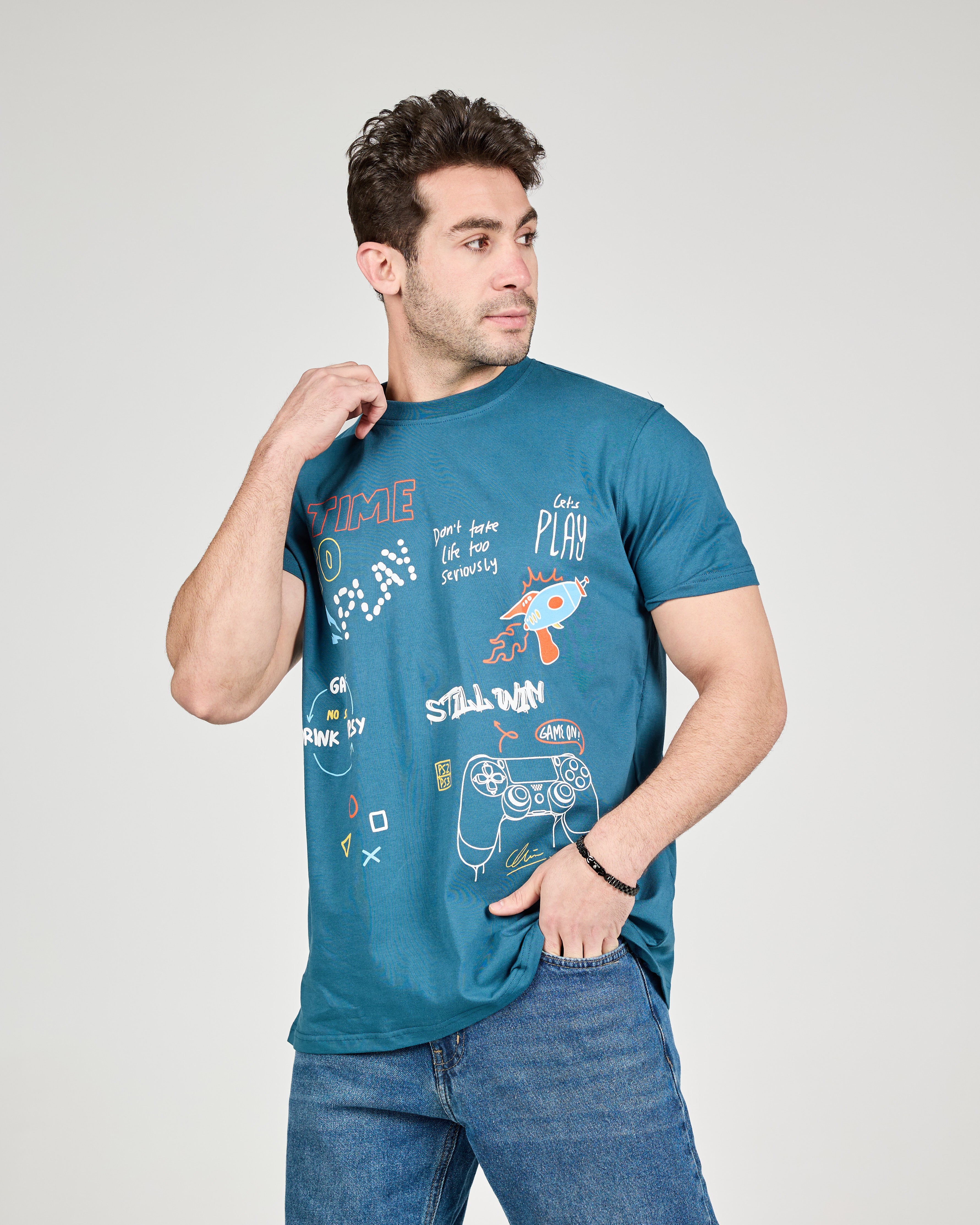 MEN PRINTED HALF SLEEVES T-SHIRT
