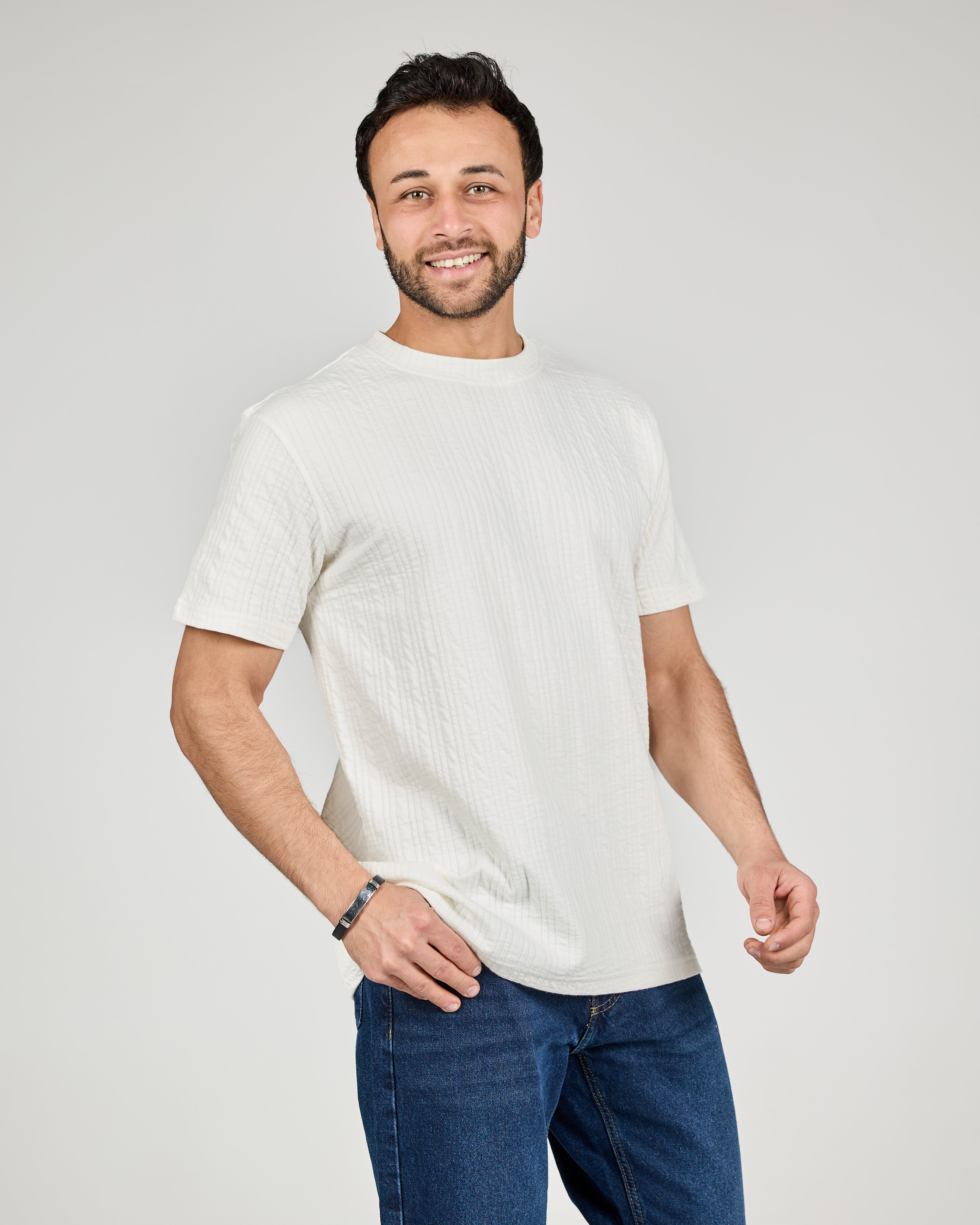 Men Pattern Half Sleeves T-shirt