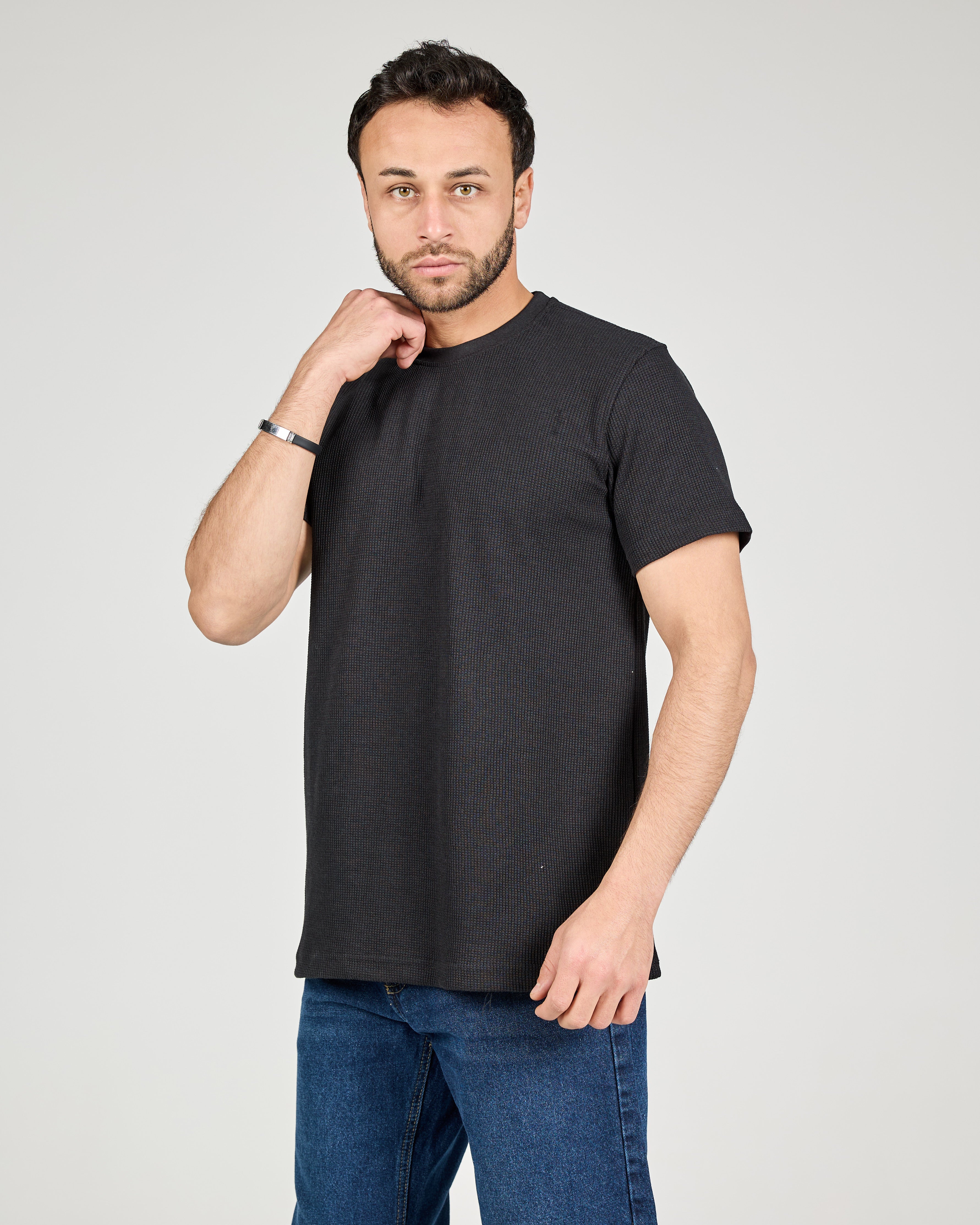 Men Jaqured Half Sleeves T-shirt