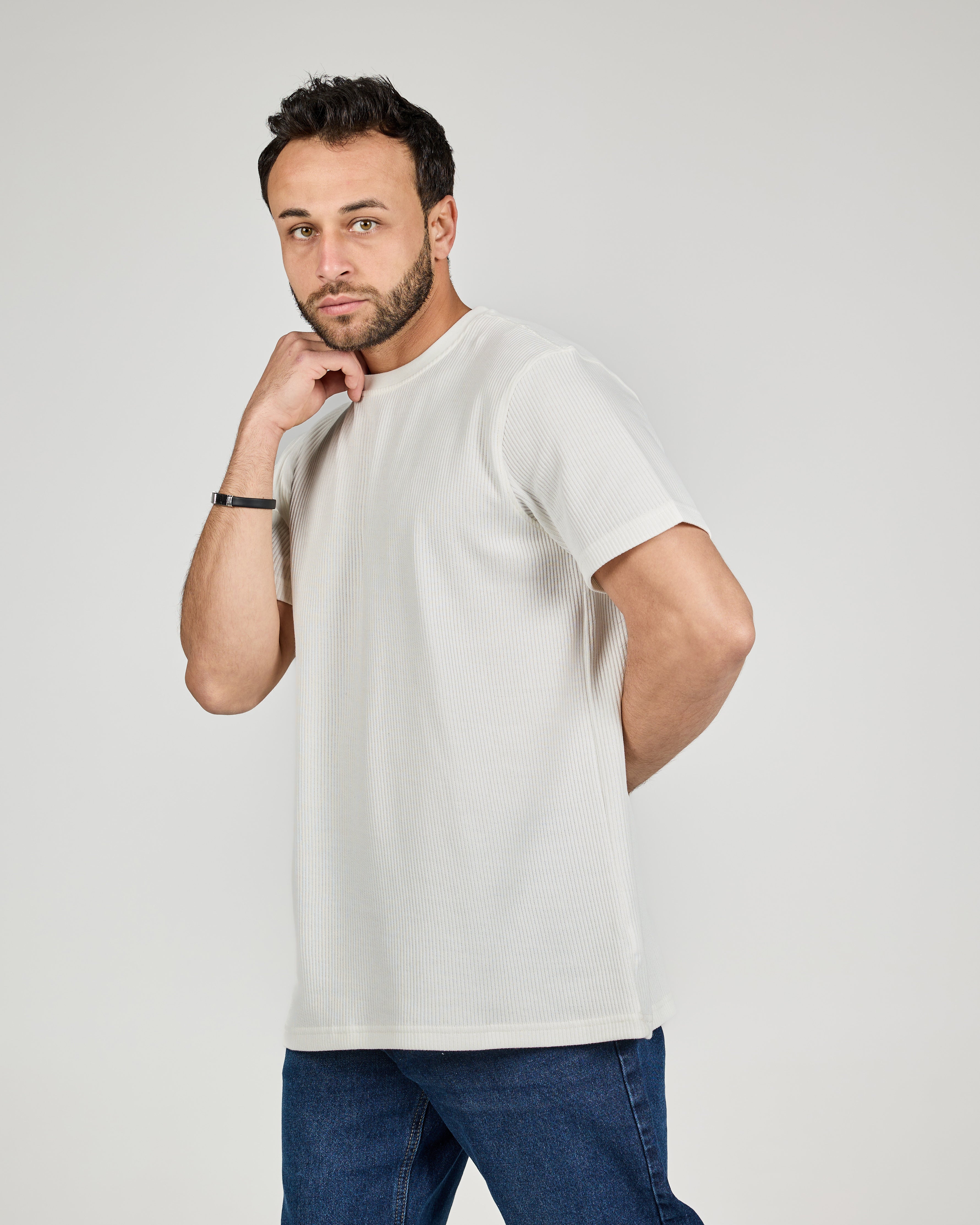 Men Jaqured Half Sleeves T-shirt