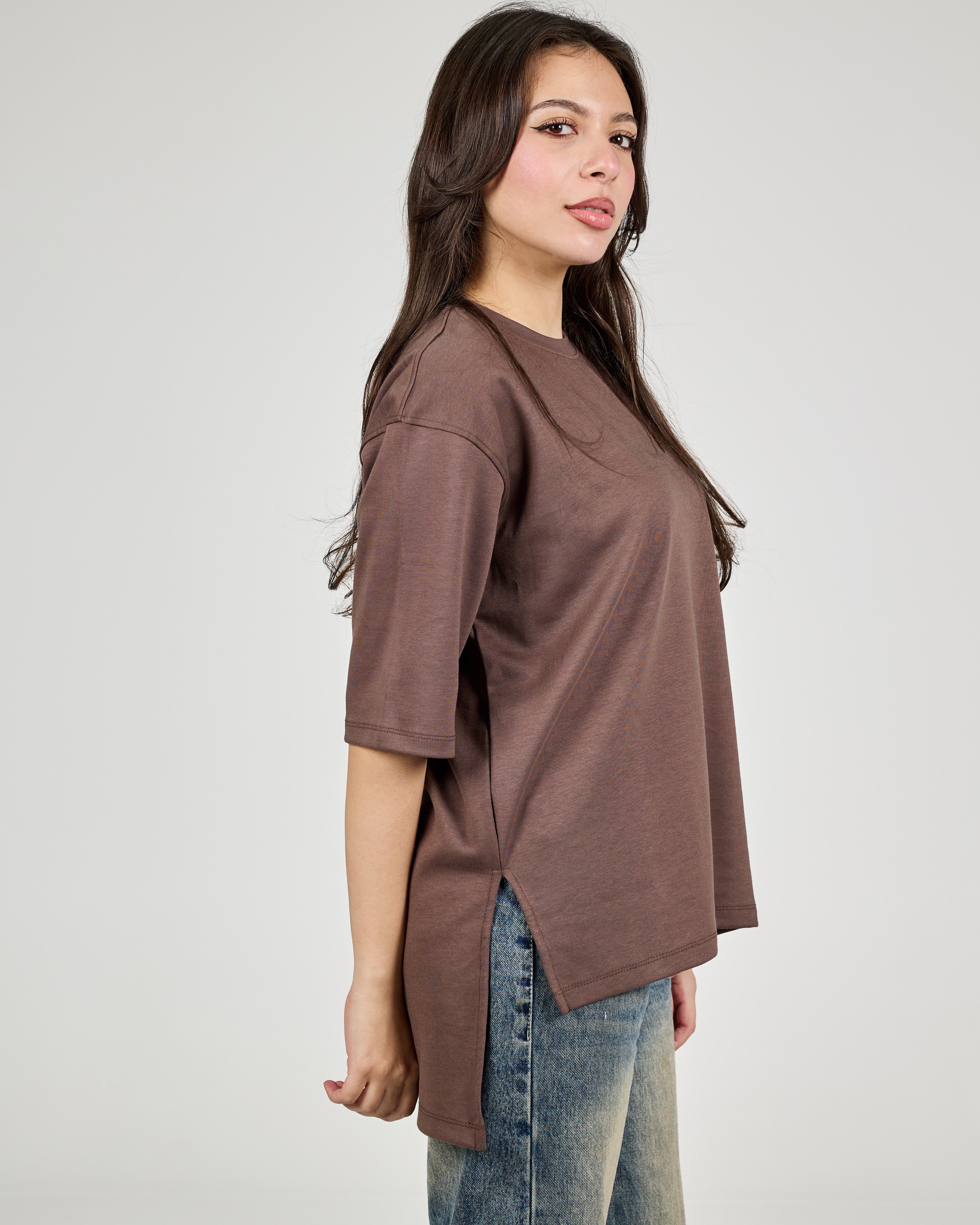 Women Plain Half Sleeves T-shirt