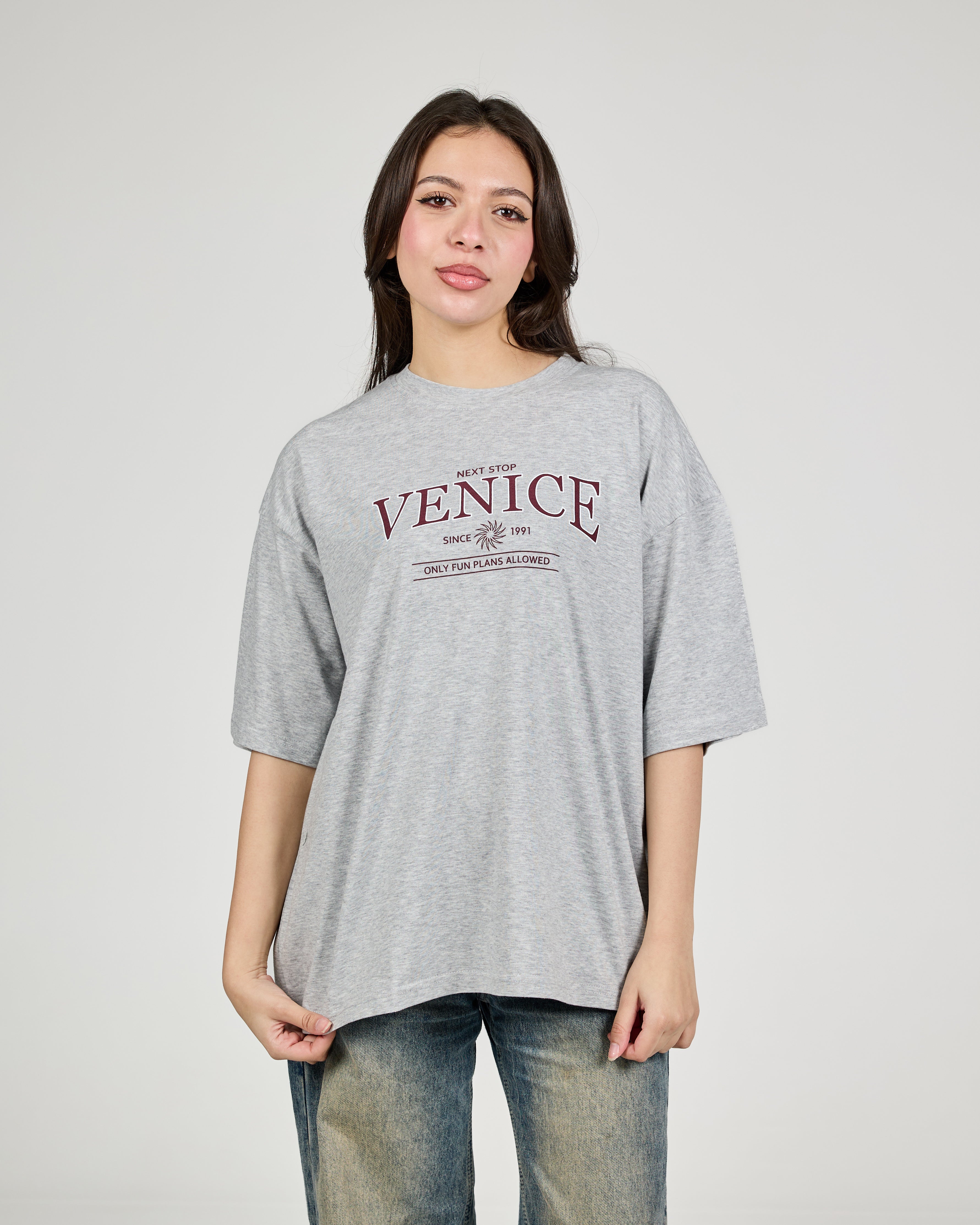 Women Printed Half Sleeves T-shirt Over Size