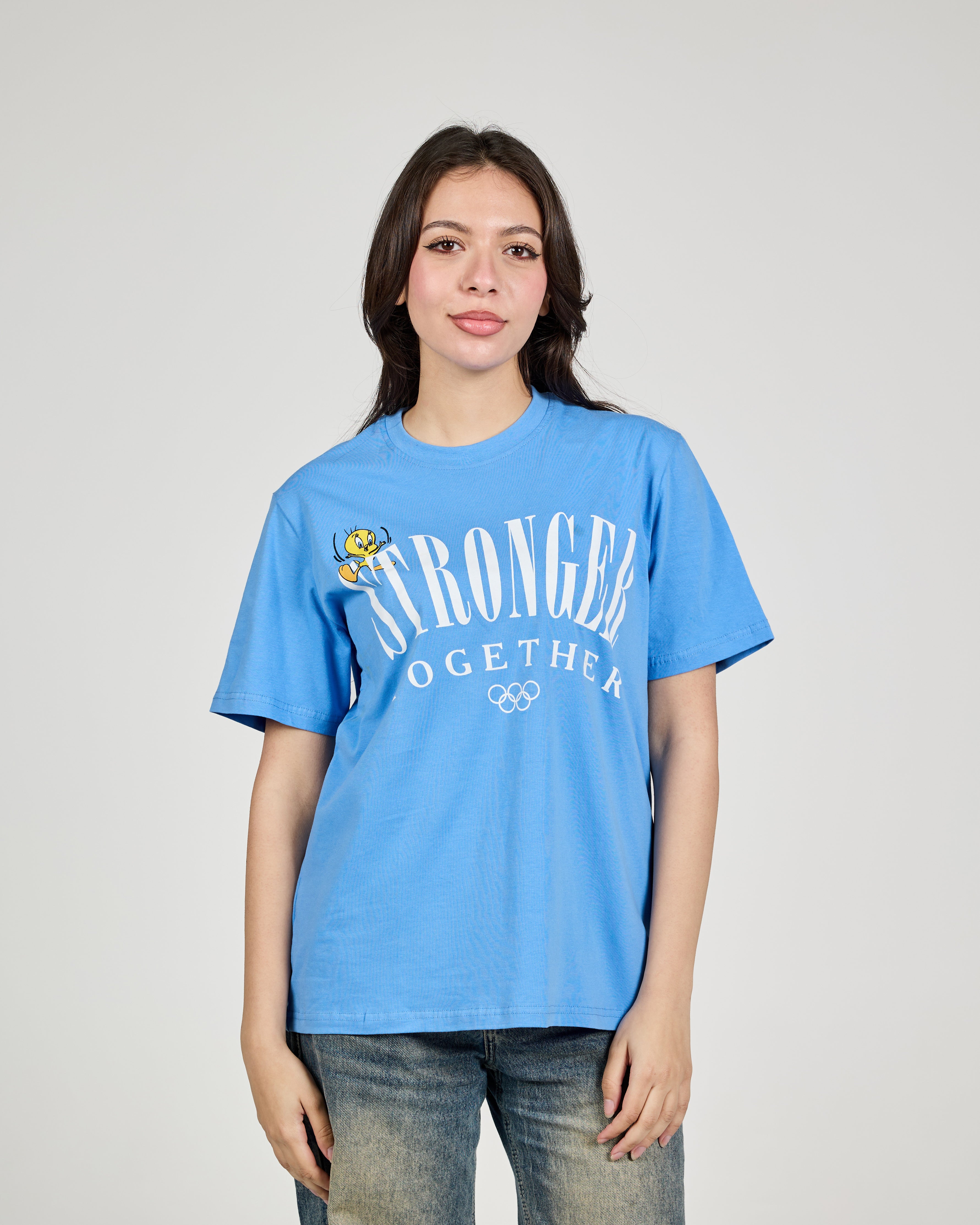 Women Printed Stronger Half Sleeves T-Shirt