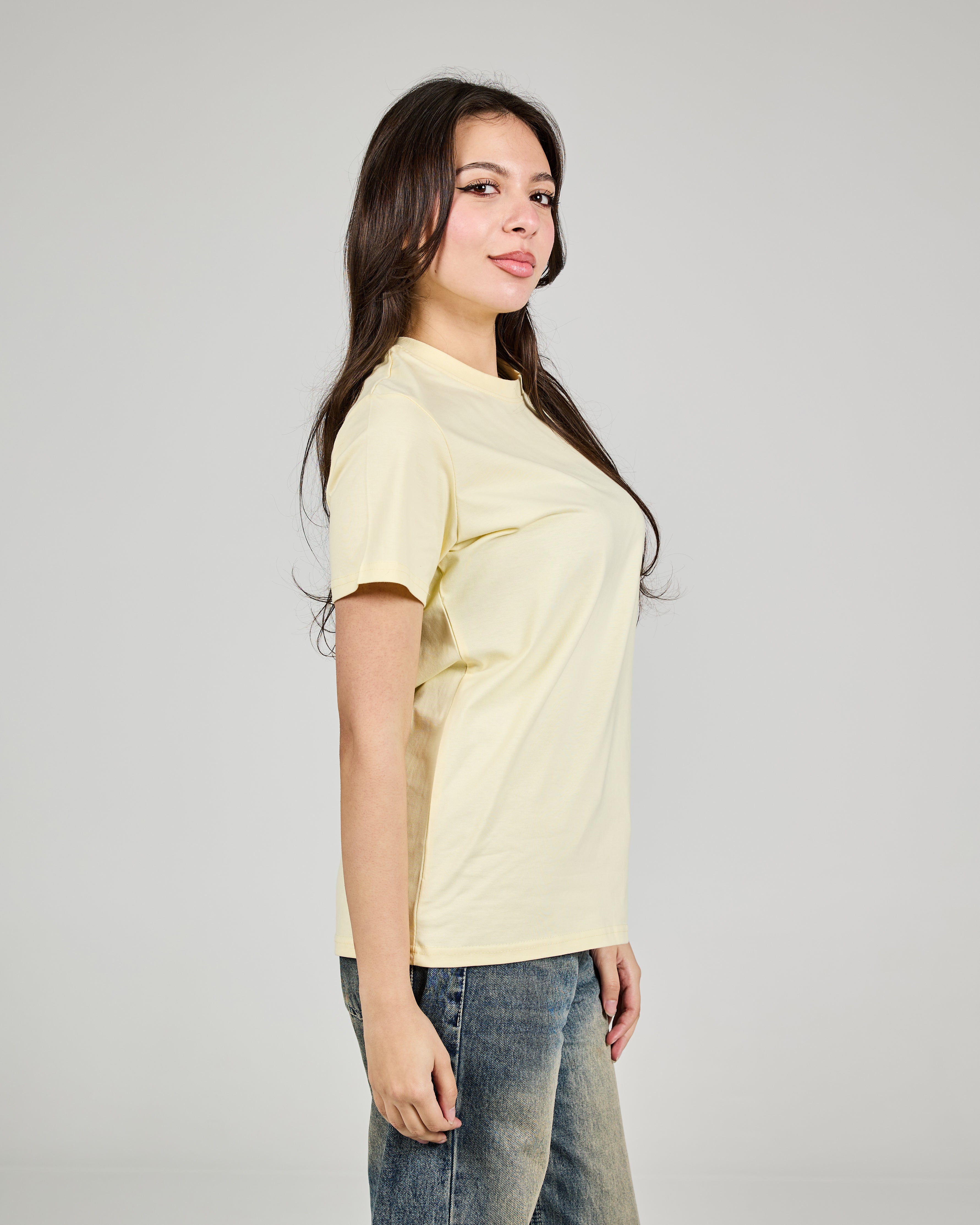 Women Plain Half Sleeves T-shirt