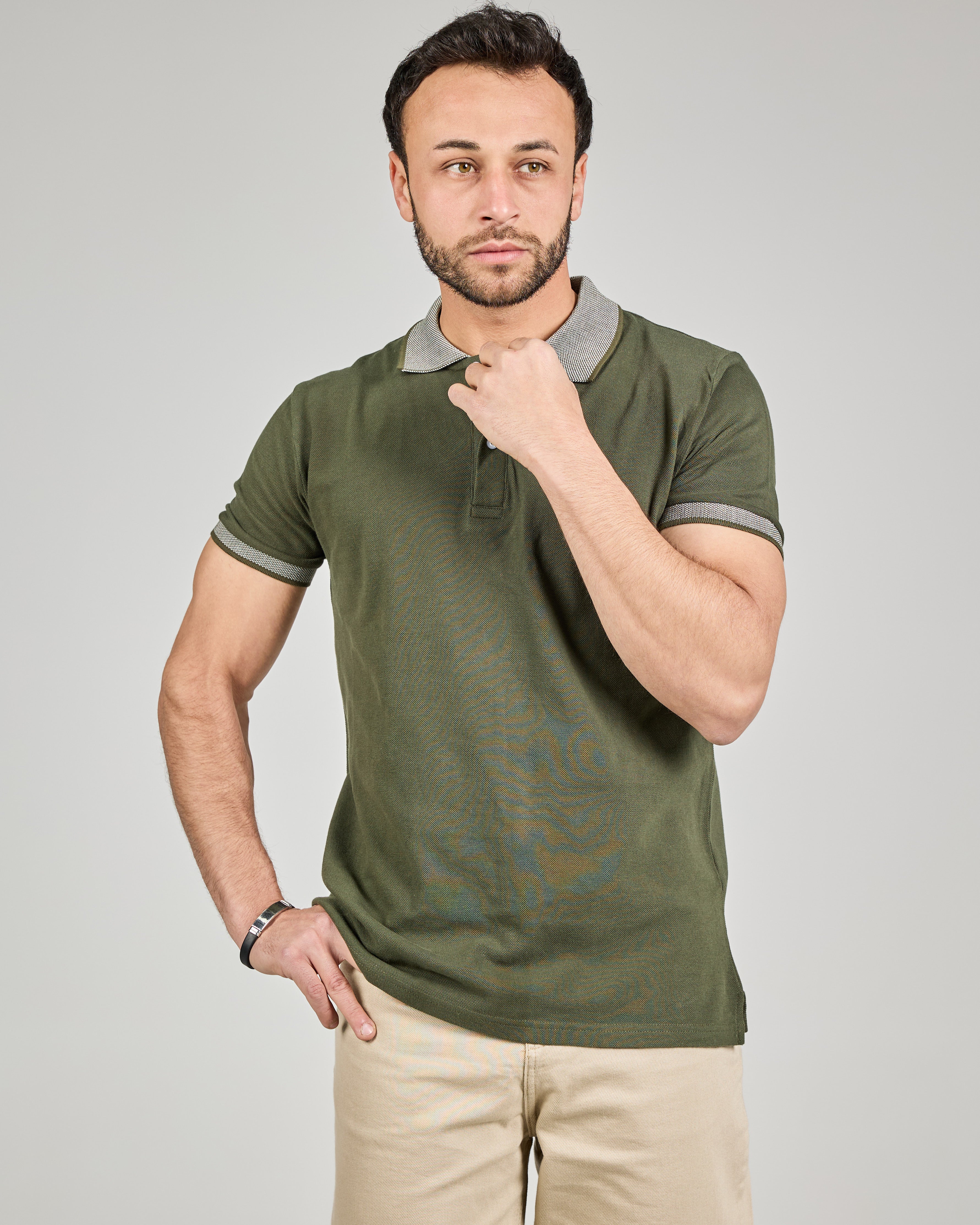 MEN JAQURED HALF SLEEVES POLO T-SHIRT
