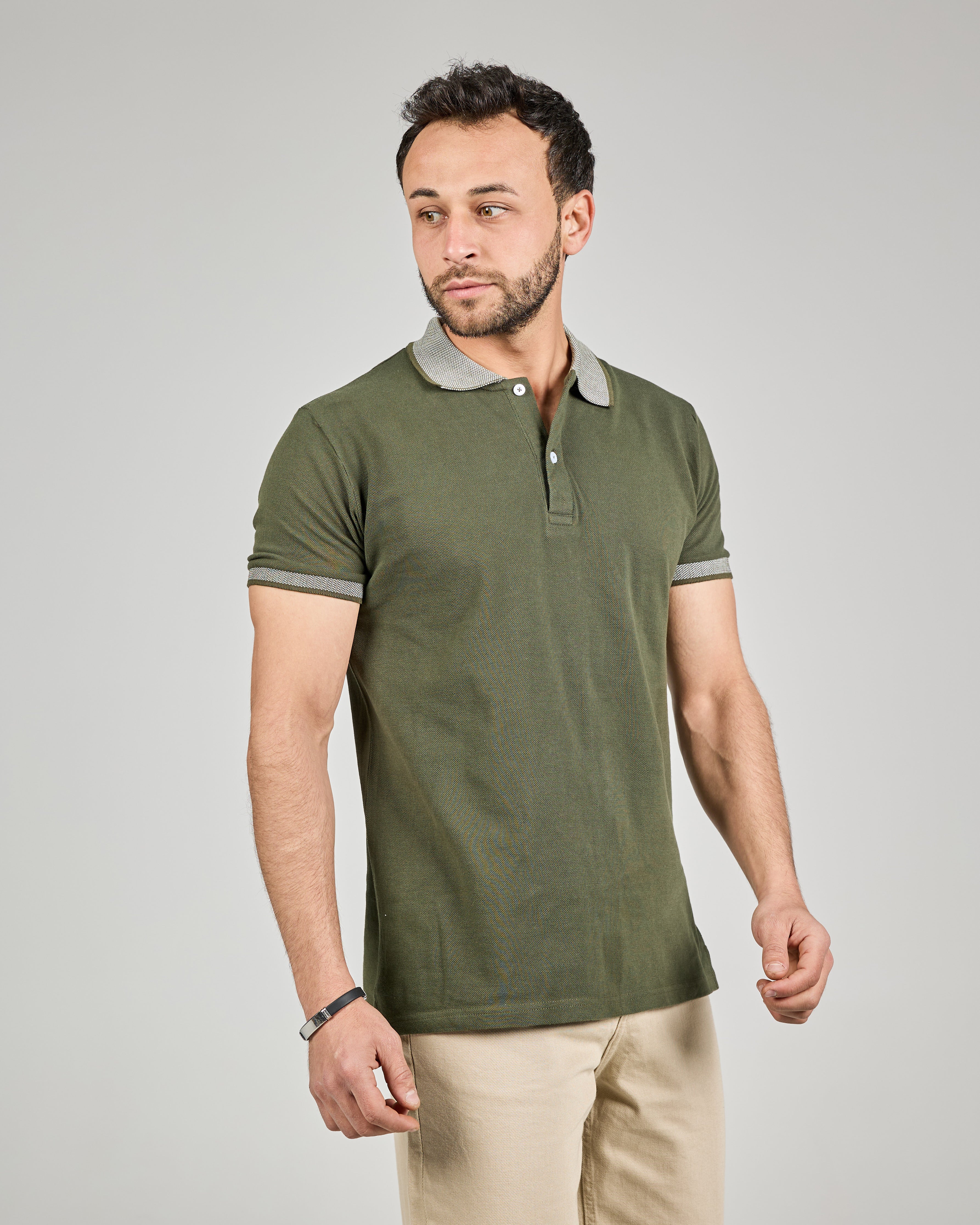 MEN JAQURED HALF SLEEVES POLO T-SHIRT