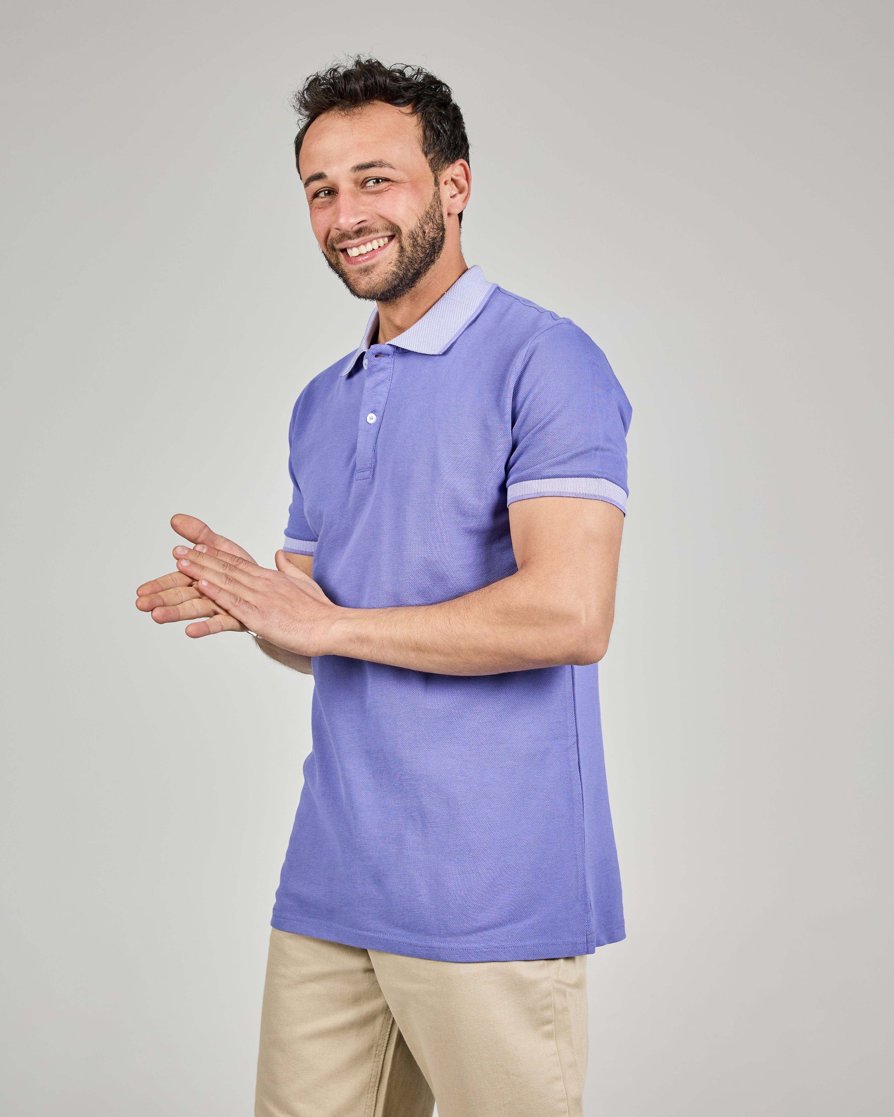 MEN JAQURED HALF SLEEVES POLO T-SHIRT
