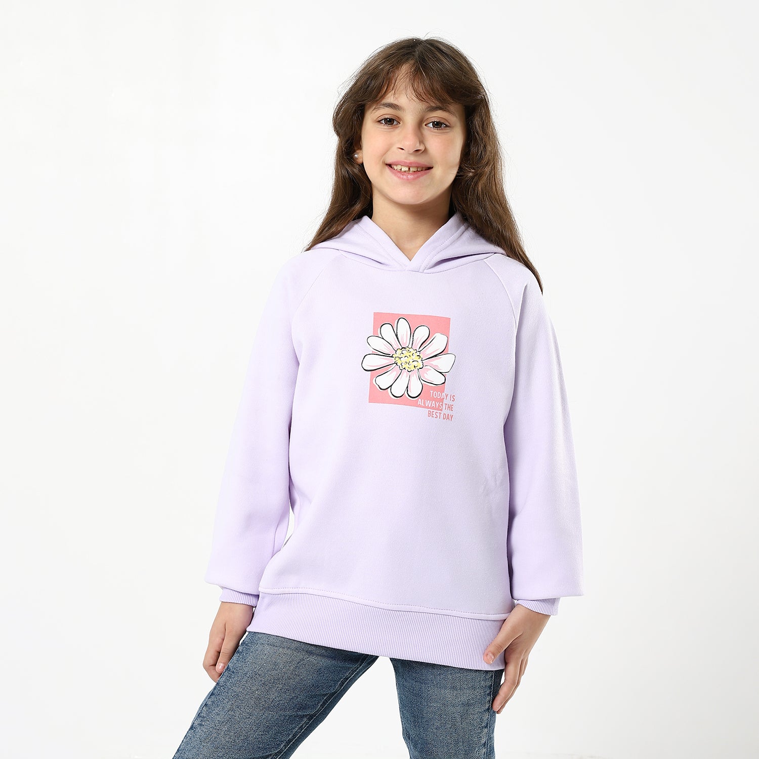 Flower Print Purple Sweatshirt