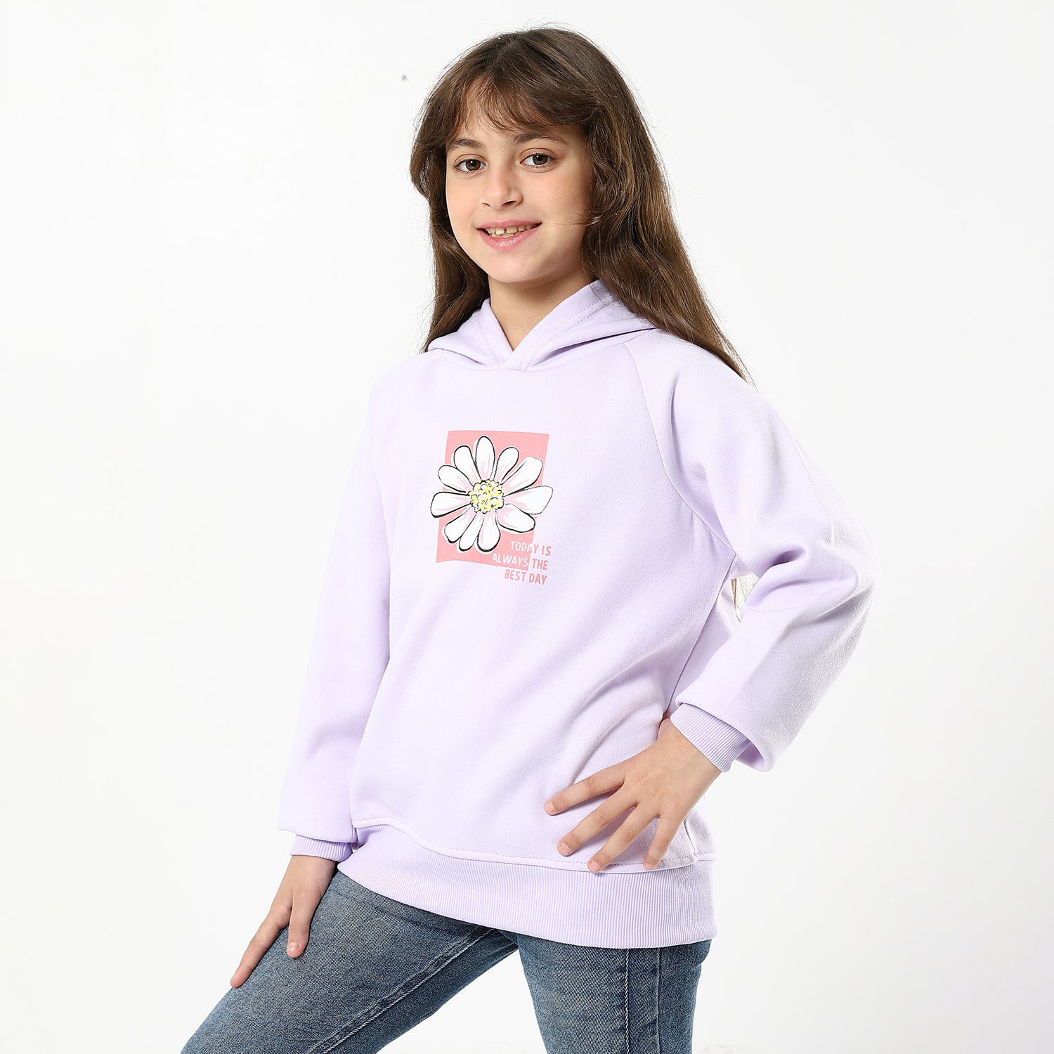 Flower Print Purple Sweatshirt