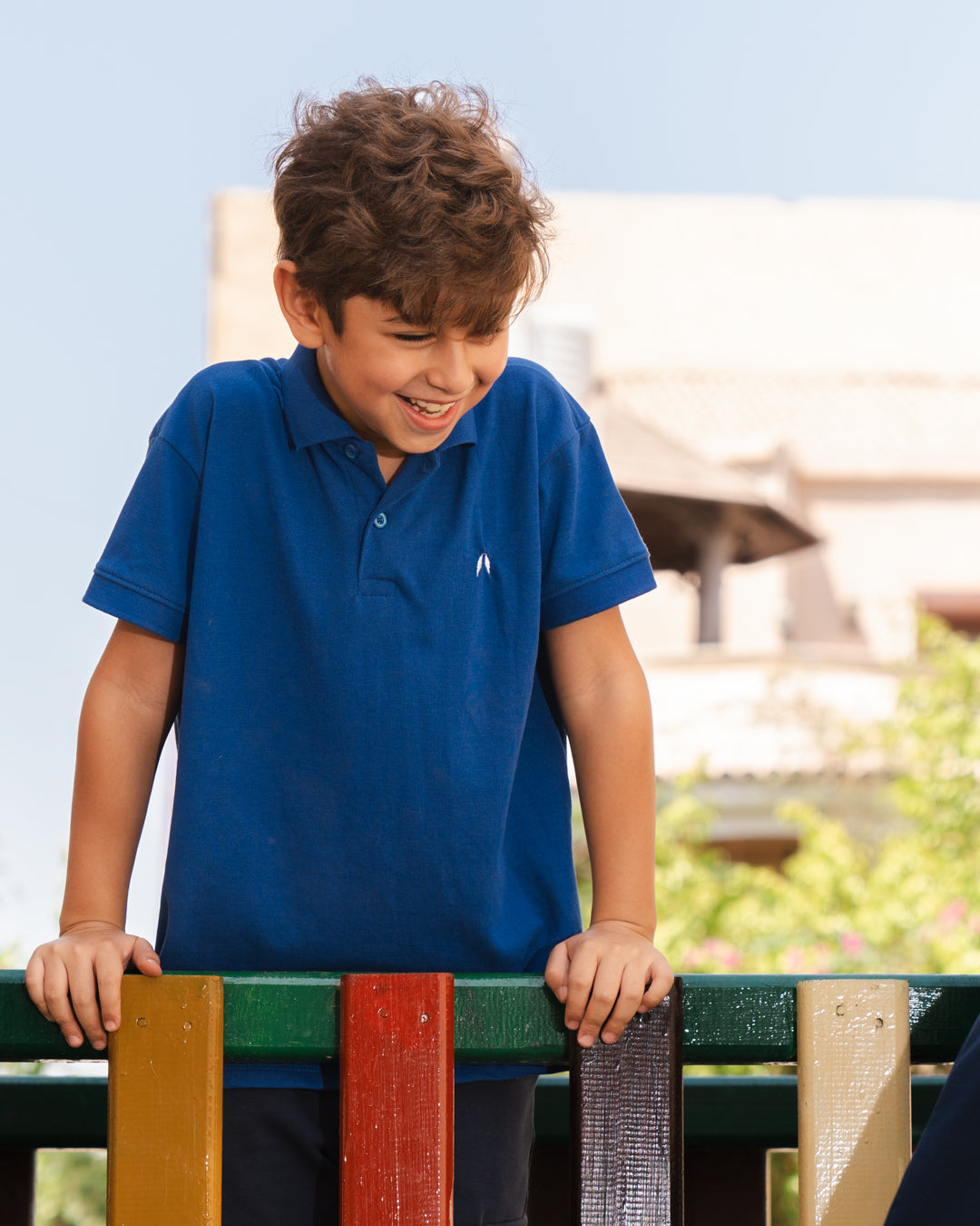 Boys Short Sleeved Embroidered Polo T-shirt