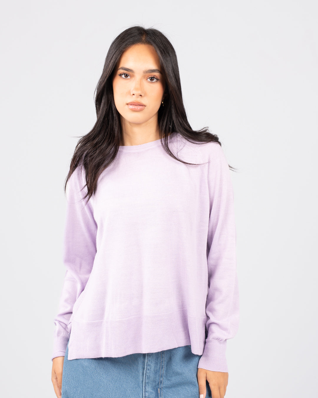 Round Neck Women Basic Pullover
