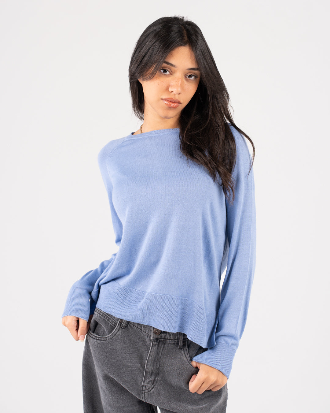 Round Neck Women Basic Pullover
