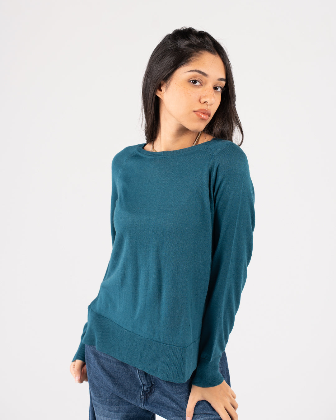 Round Neck Women Basic Pullover