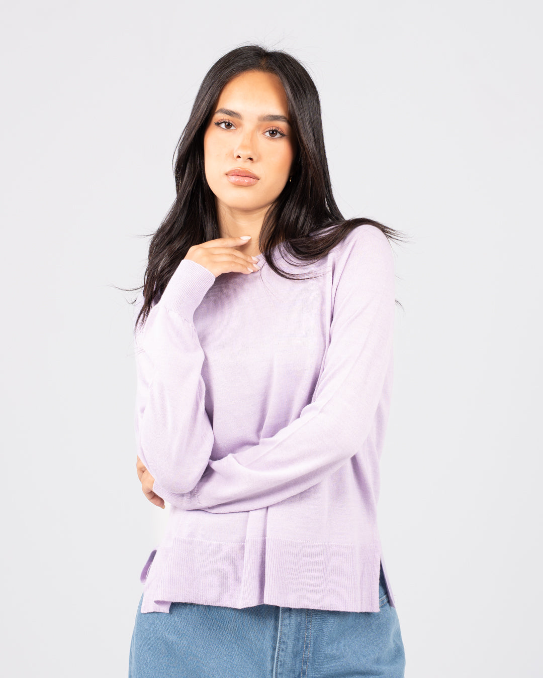 Round Neck Women Basic Pullover