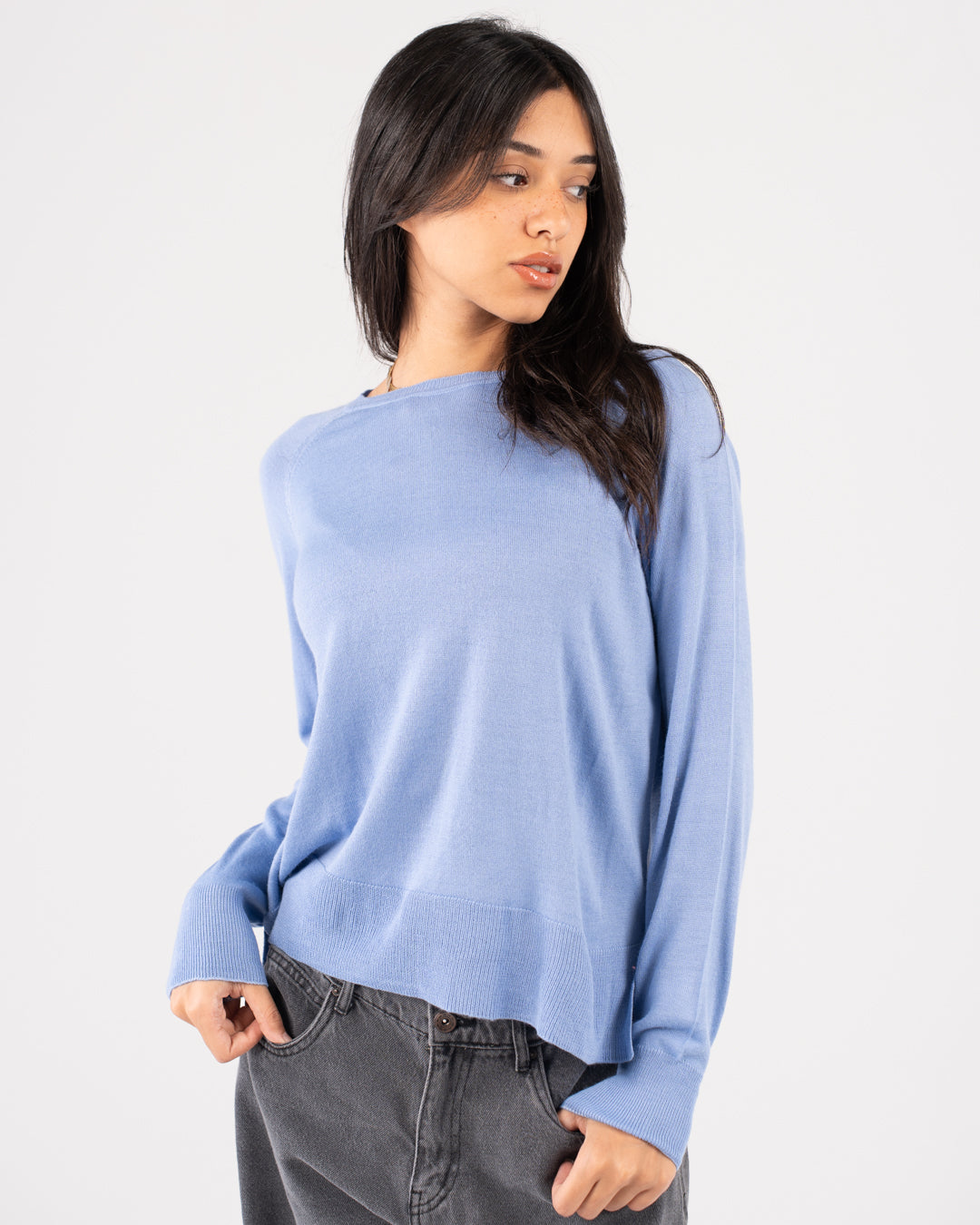 Round Neck Women Basic Pullover
