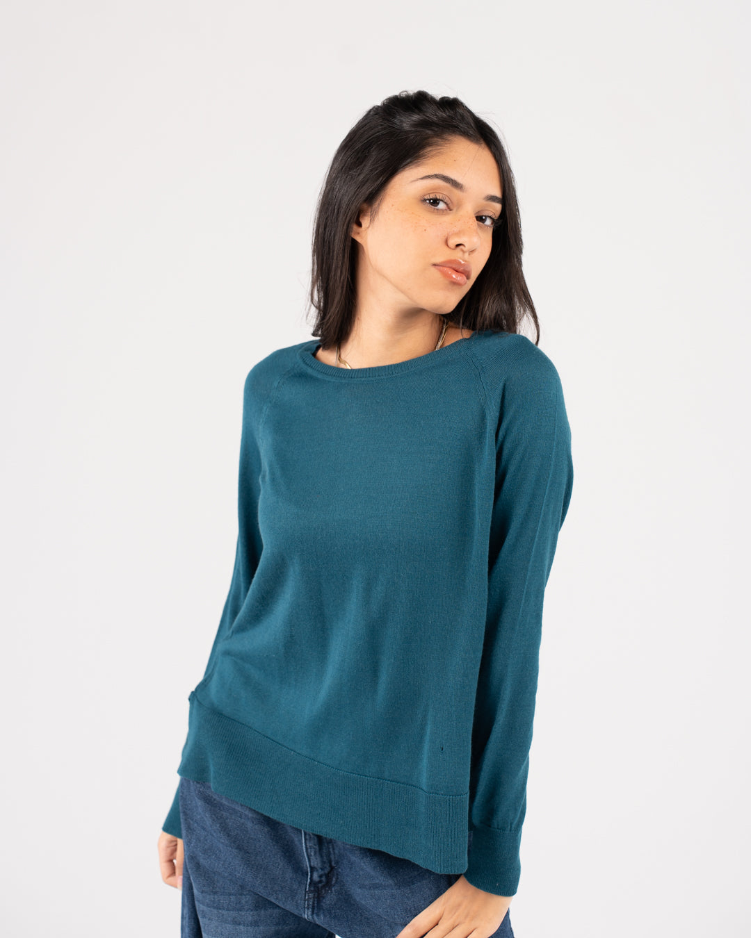 Round Neck Women Basic Pullover