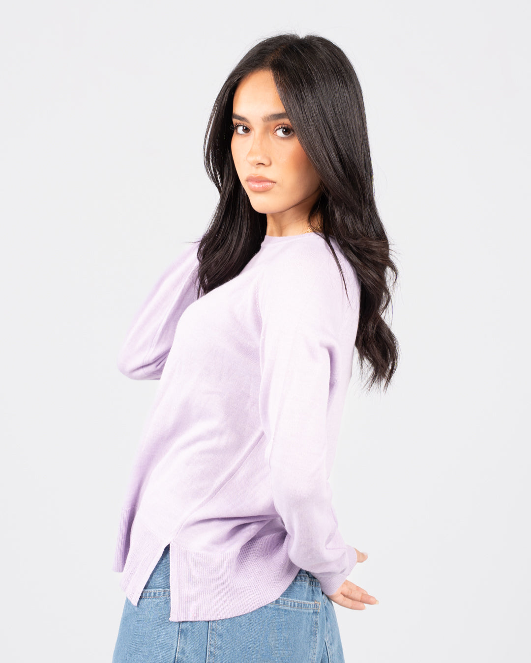 Round Neck Women Basic Pullover