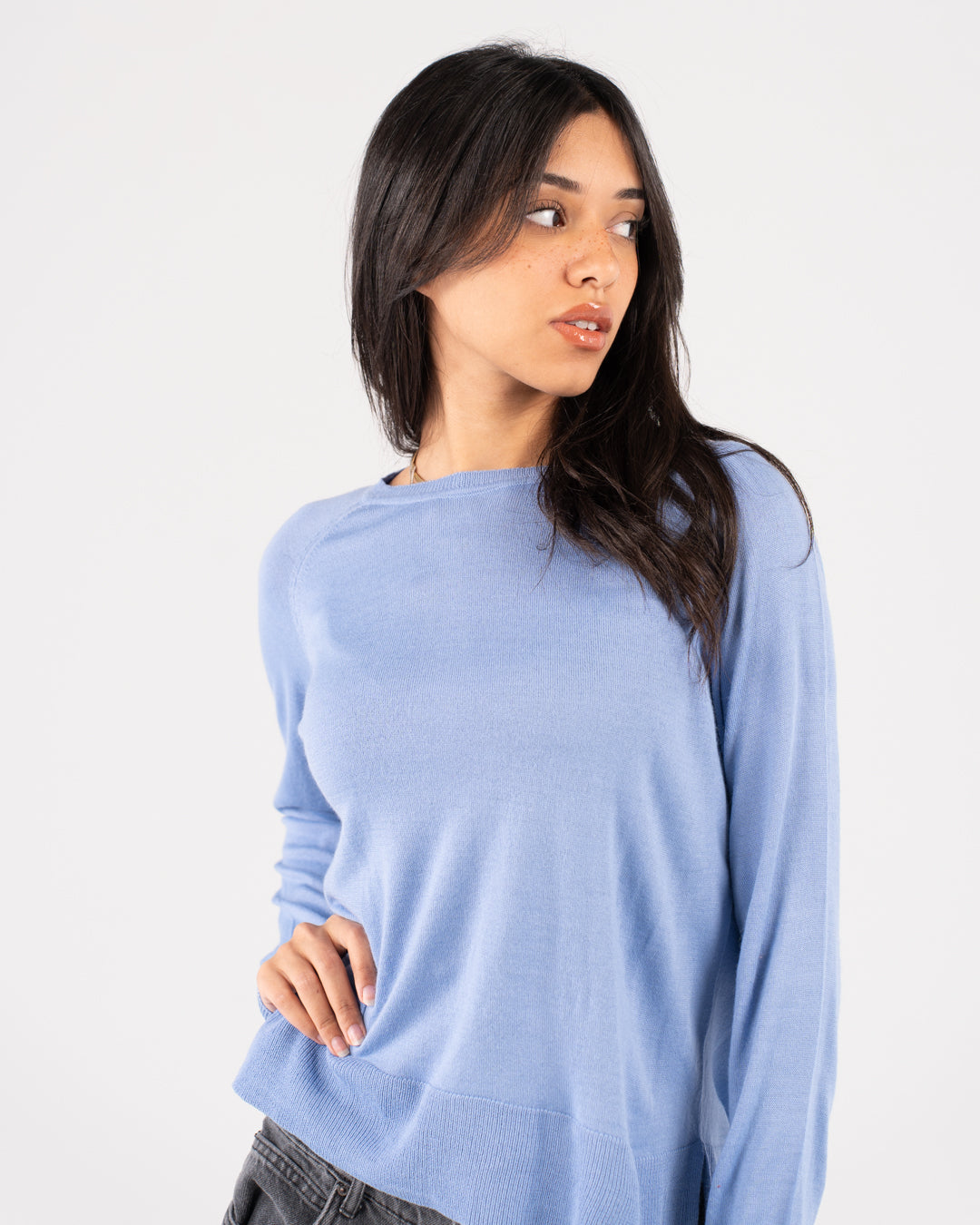 Round Neck Women Basic Pullover