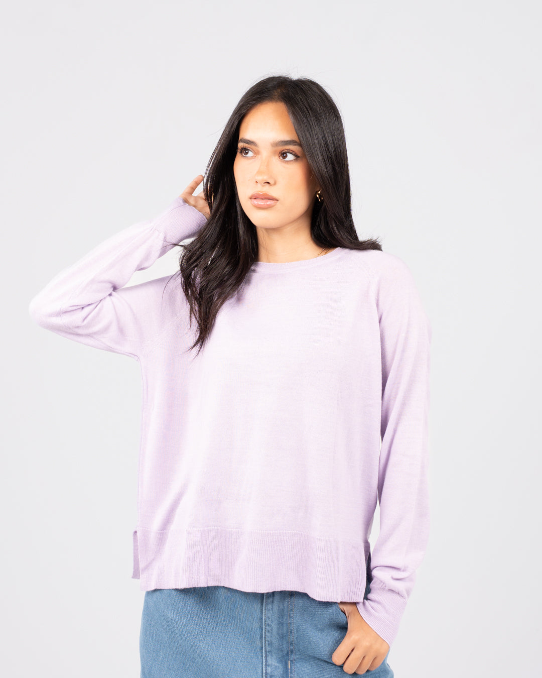 Round Neck Women Basic Pullover