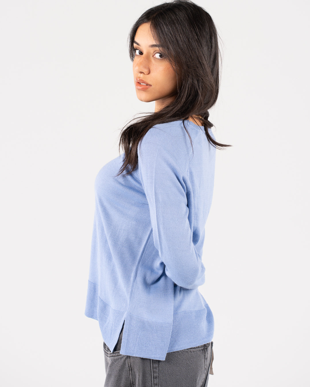 Round Neck Women Basic Pullover