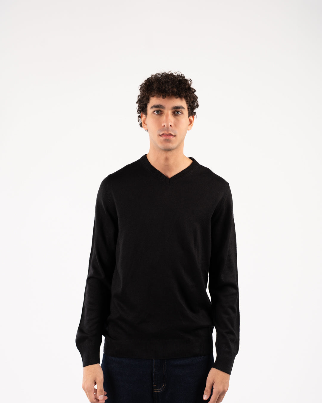 سترة رجالية سادة برقبة على شكل حرف V