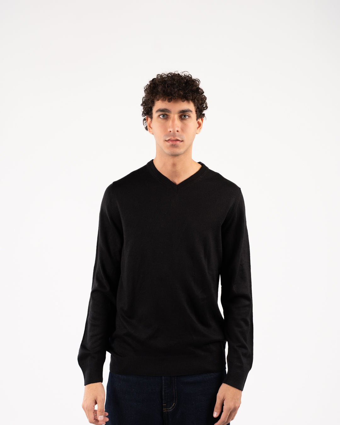 سترة رجالية سادة برقبة على شكل حرف V