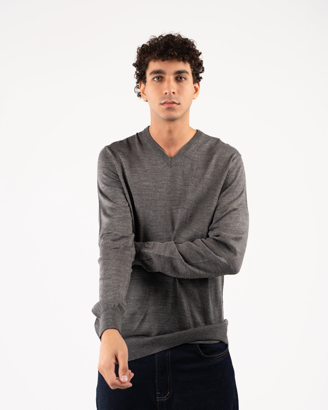 سترة رجالية سادة برقبة على شكل حرف V