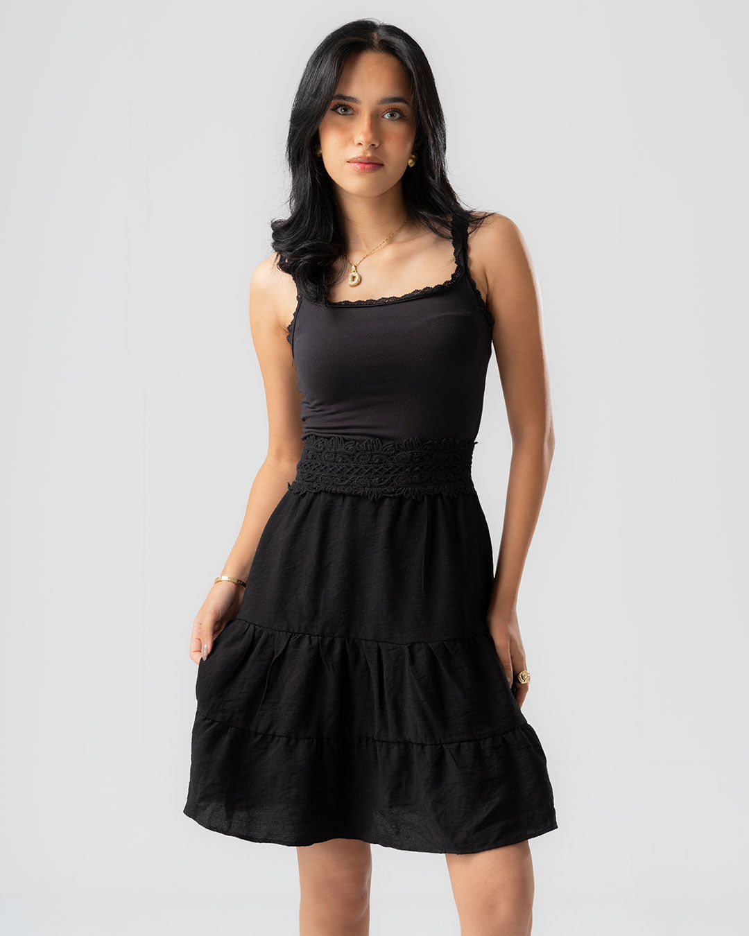 Womens Guipure Knee Skirt