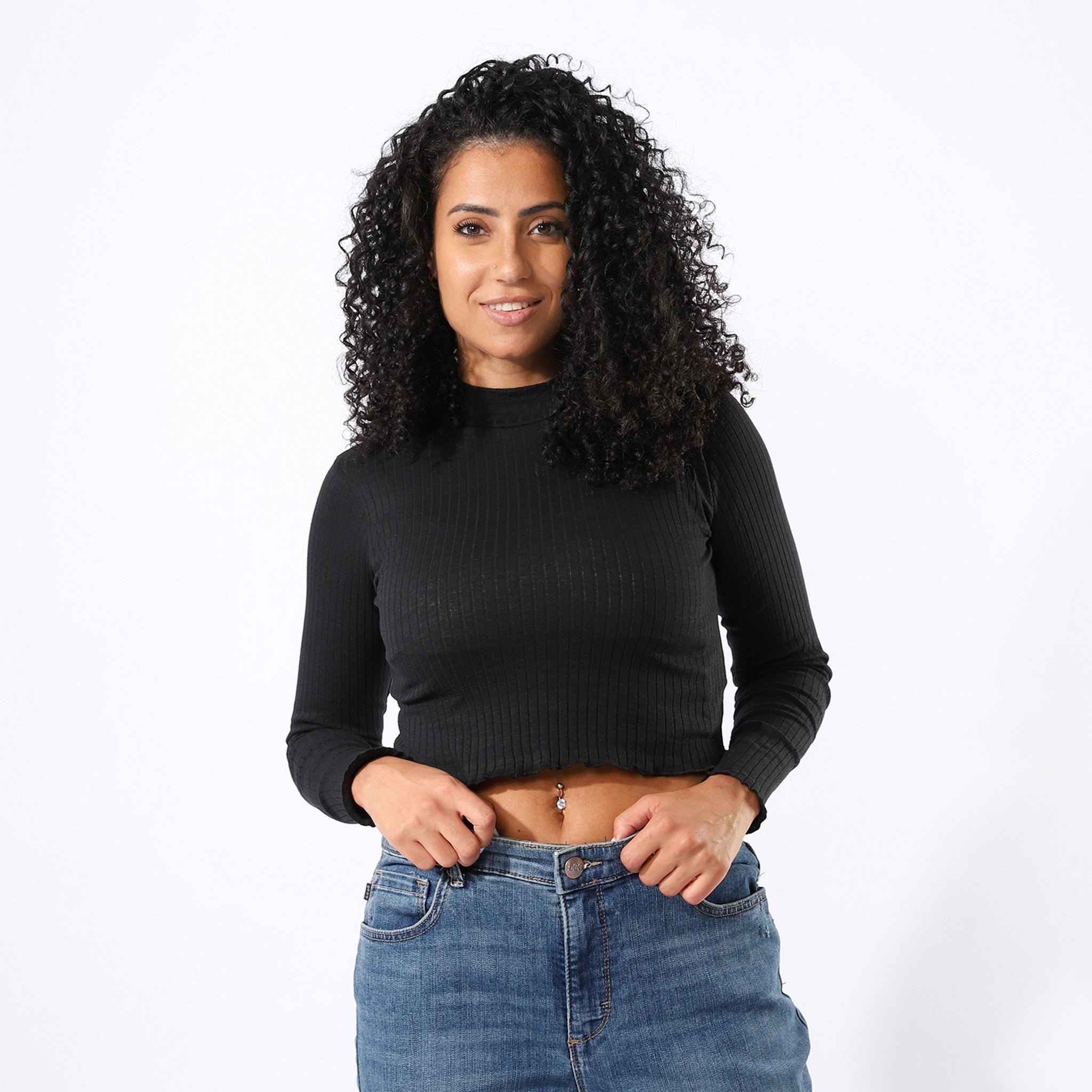 Plain Black Crop T-Shirt