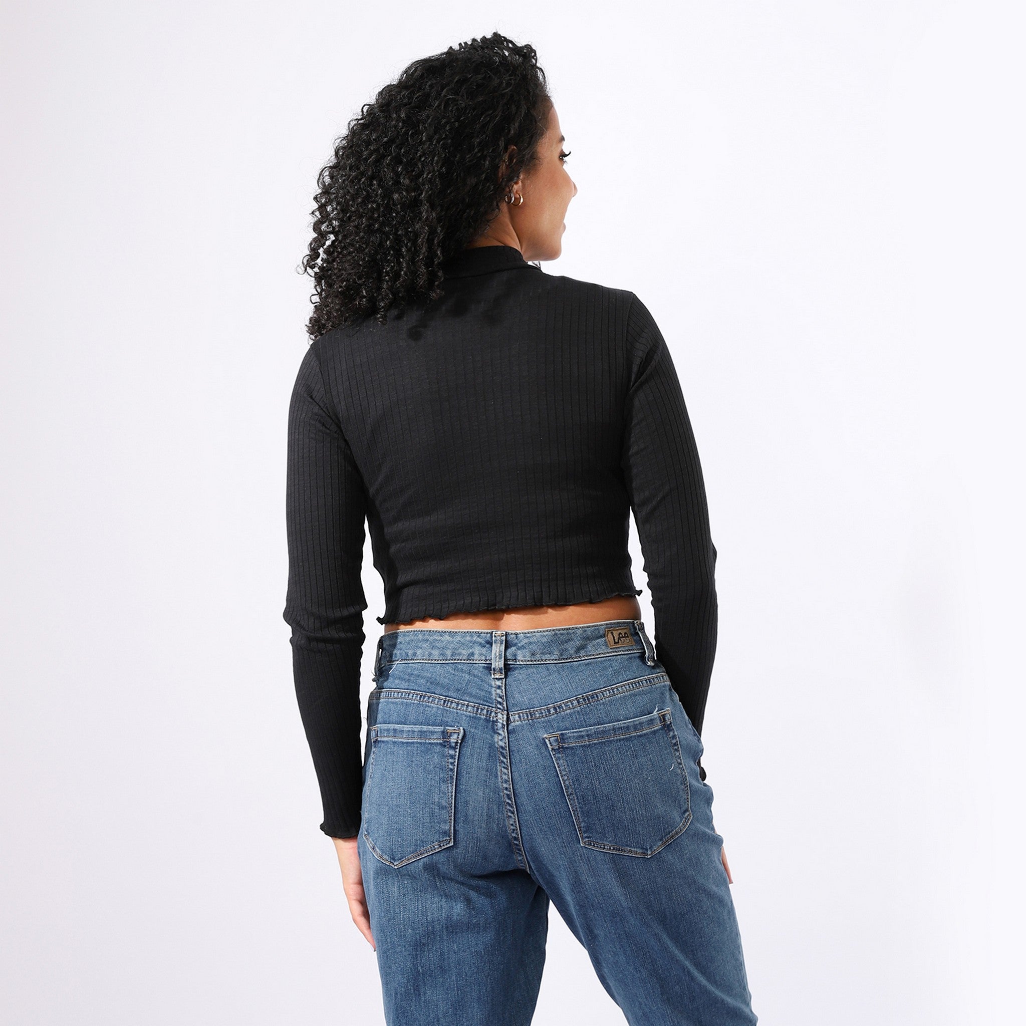 Plain Black Crop T-Shirt