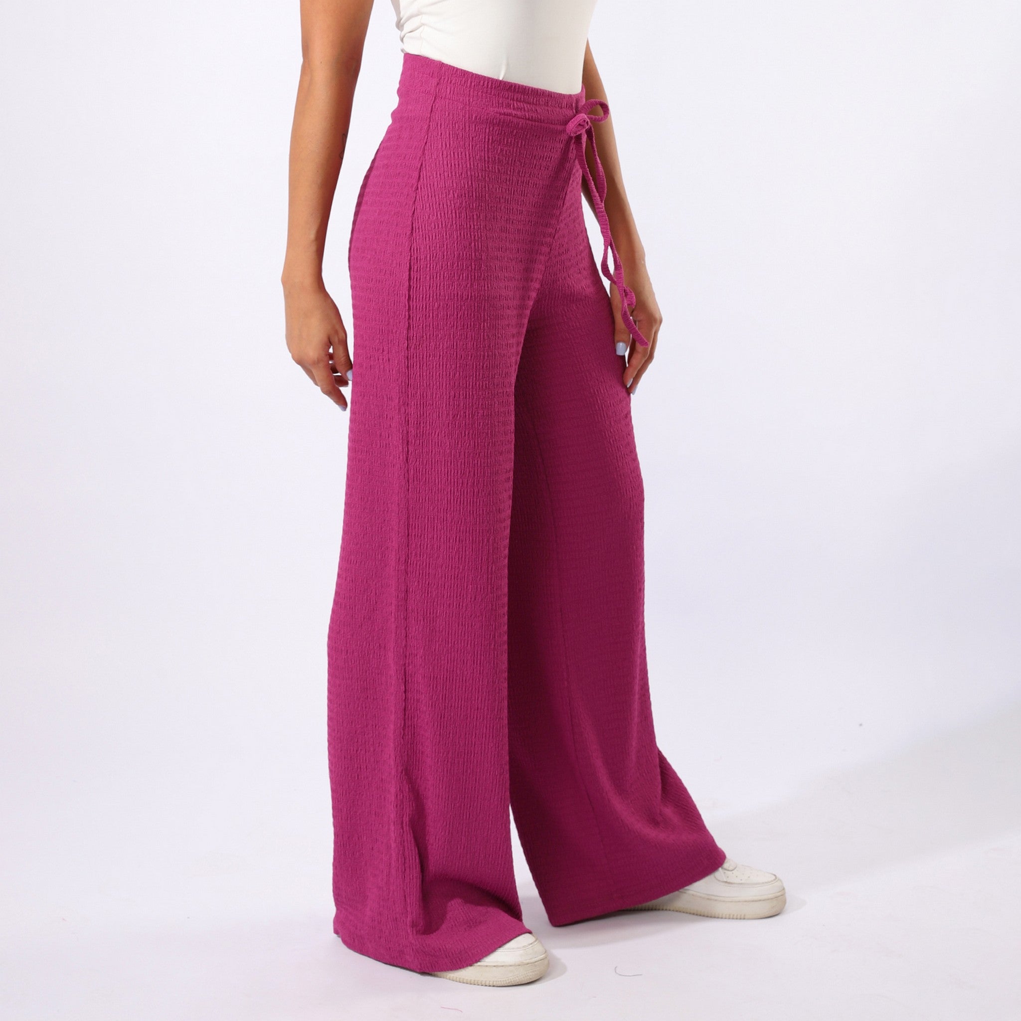 Plain Pink Casual Pants