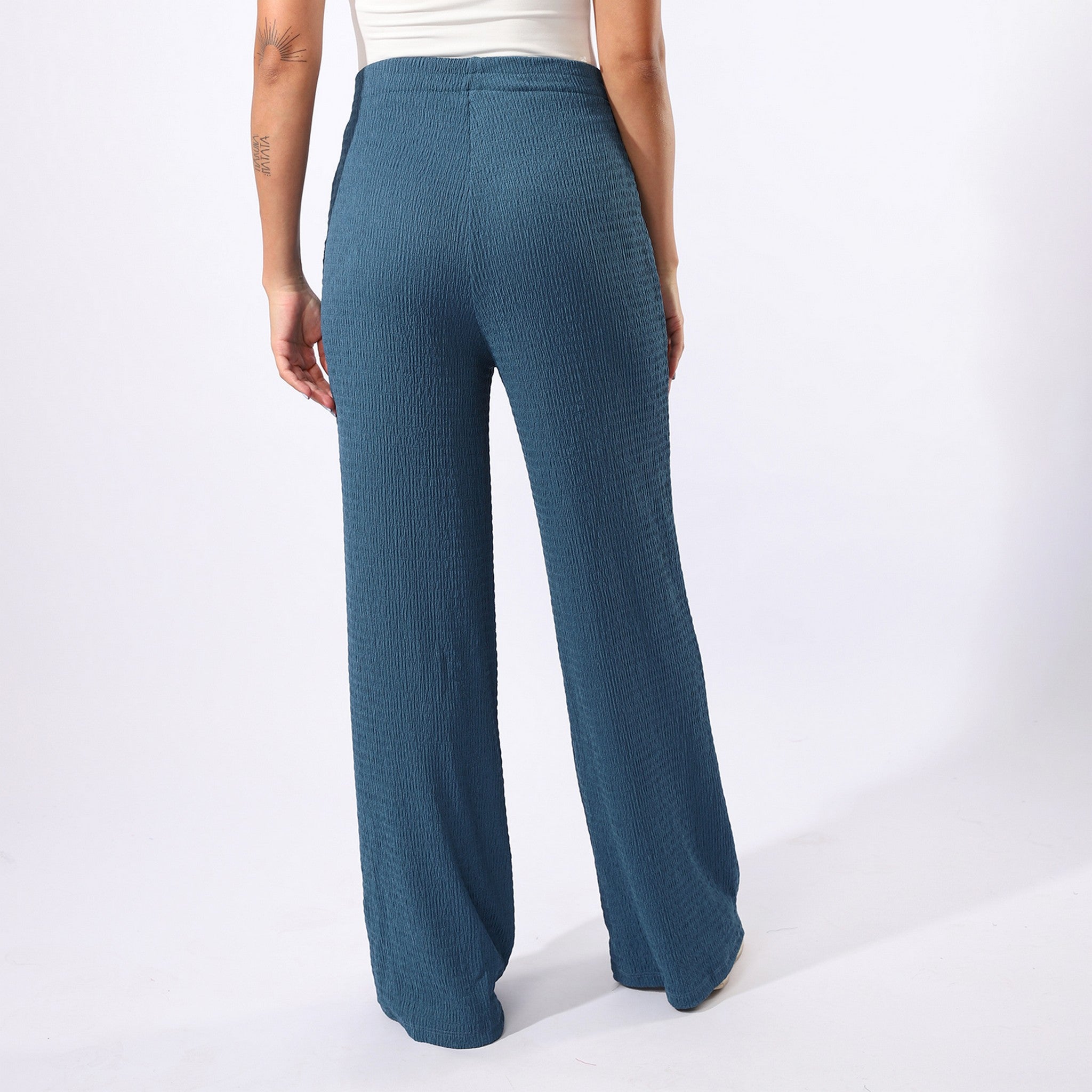 Plain Blue Casual Pants