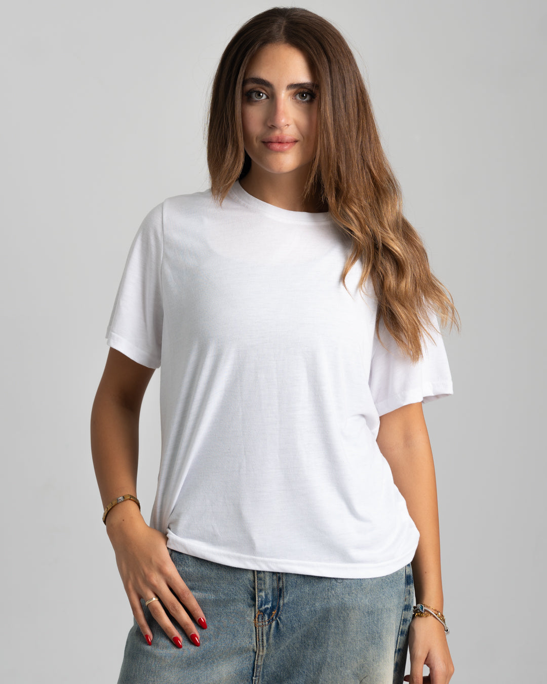 Plain Half-Slevees Women T-Shirt