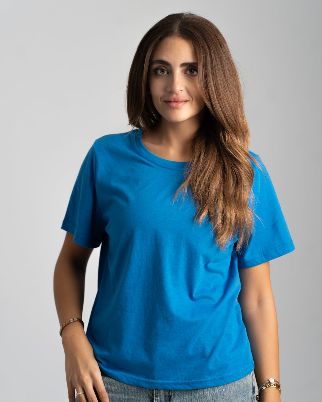 Plain Half-Slevees Women T-Shirt